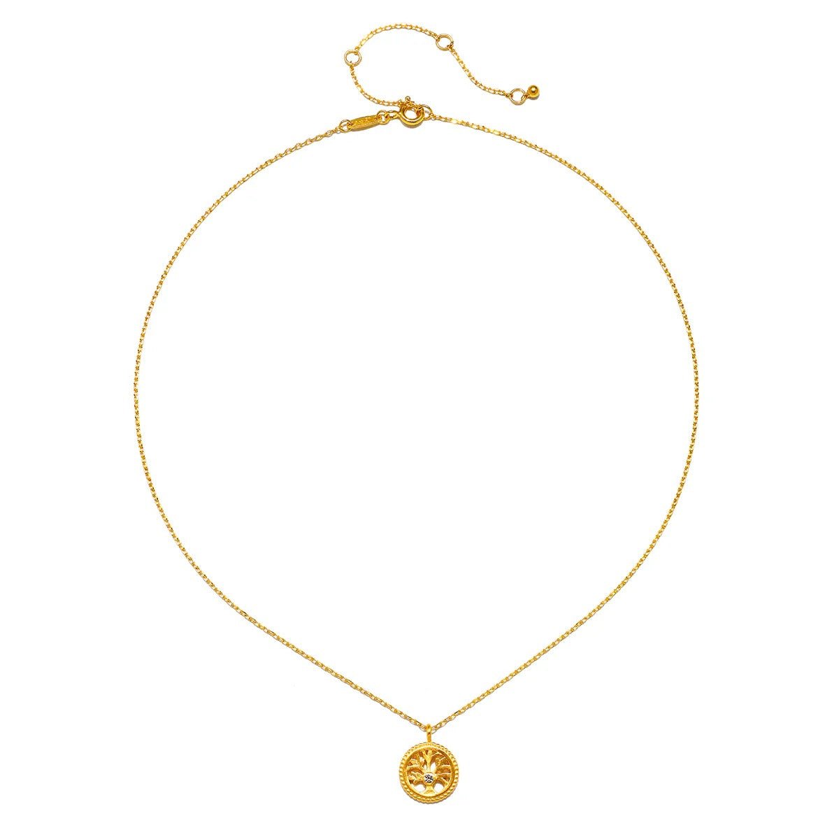 Satya Jewelry Kette Firmly Rooted White Topaz Tree of Life, vergoldet