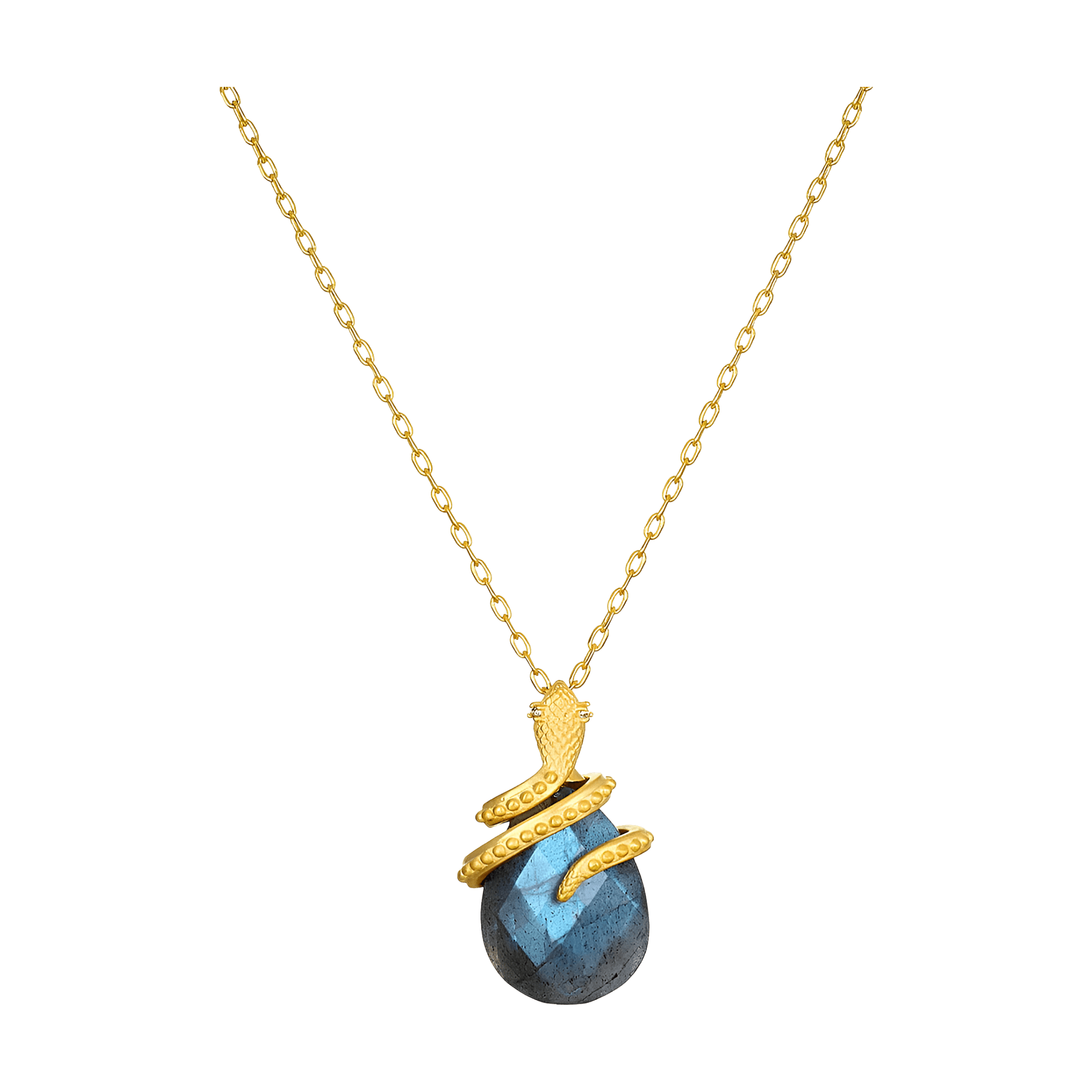 Satya Jewelry Kette Inner Knowing Labradorite Snake, vergoldet