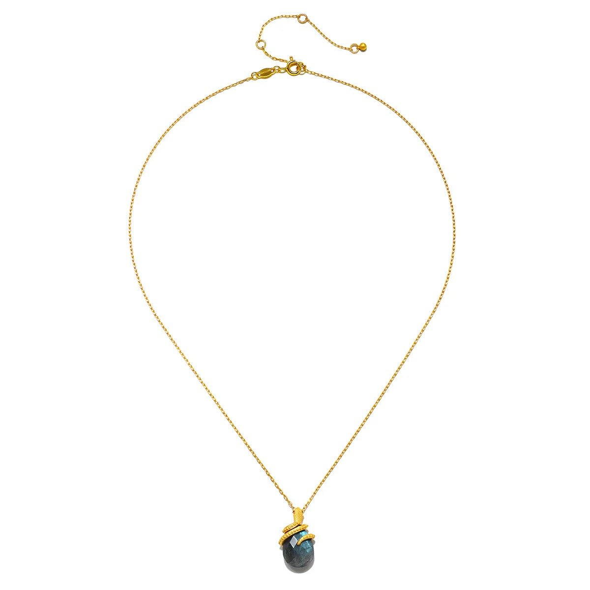 Satya Jewelry Kette Inner Knowing Labradorite Snake, vergoldet