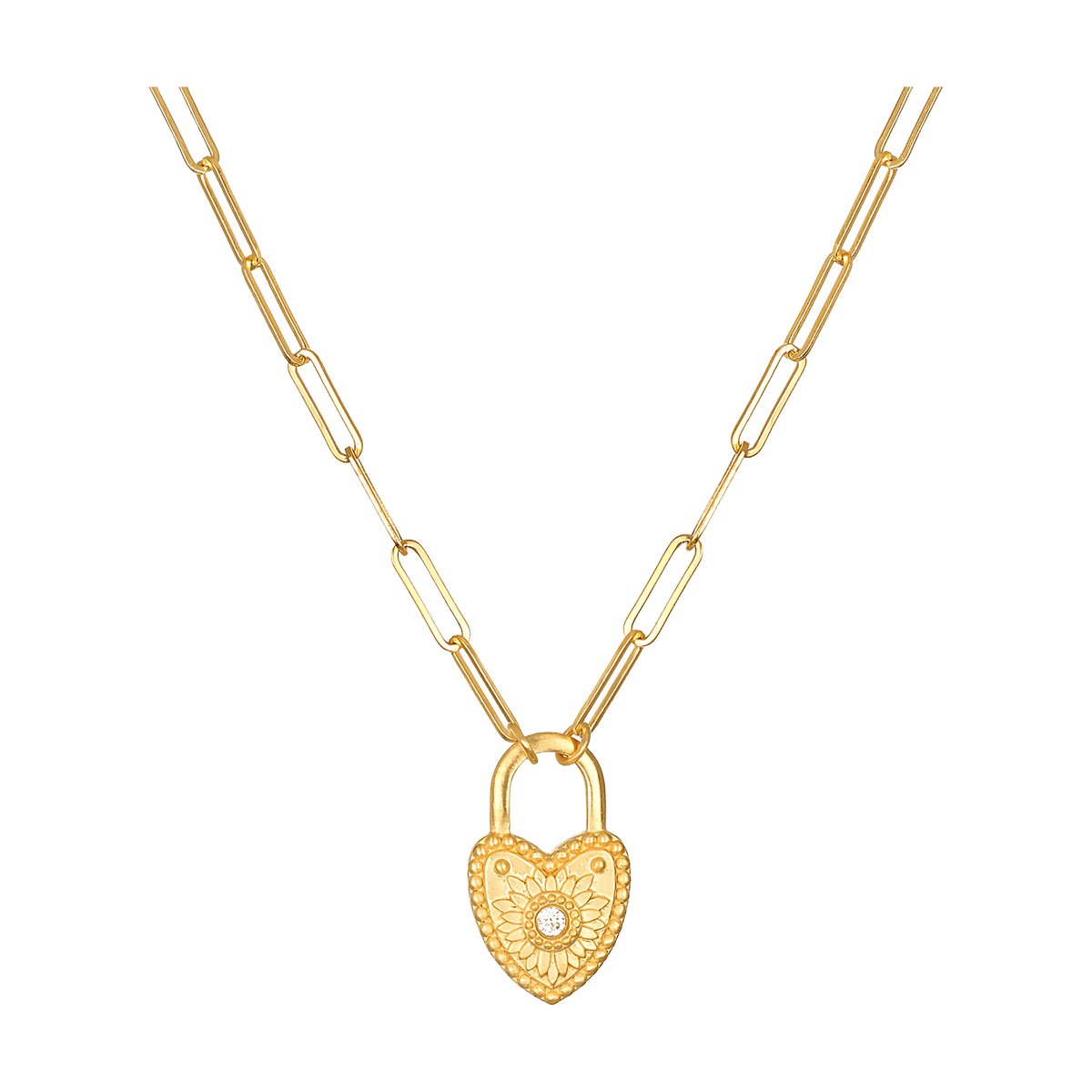 Satya Jewelry Kette Love Everlasting Padlock Heart, vergoldet