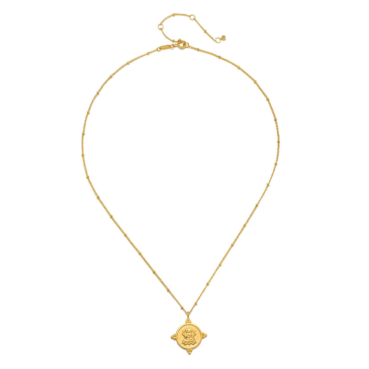 Satya Jewelry Kette Manifesting Abundance Goddess Lakshmi Coin, vergoldet
