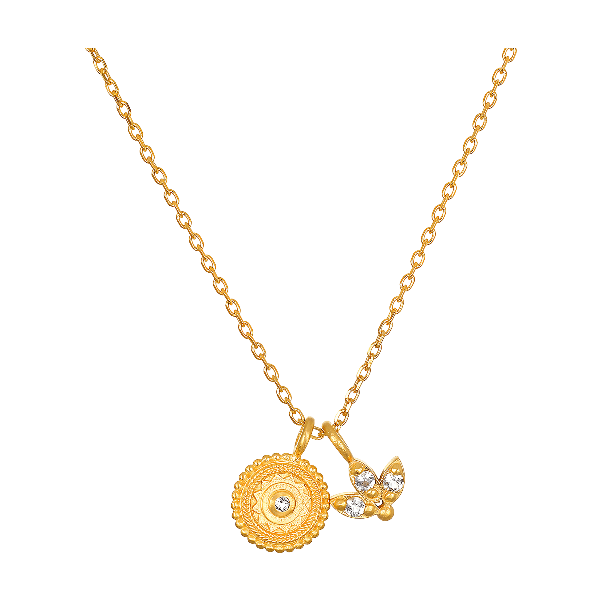 Satya Jewelry Kette Manifesting Possibilities Lotus White Topaz, vergoldet