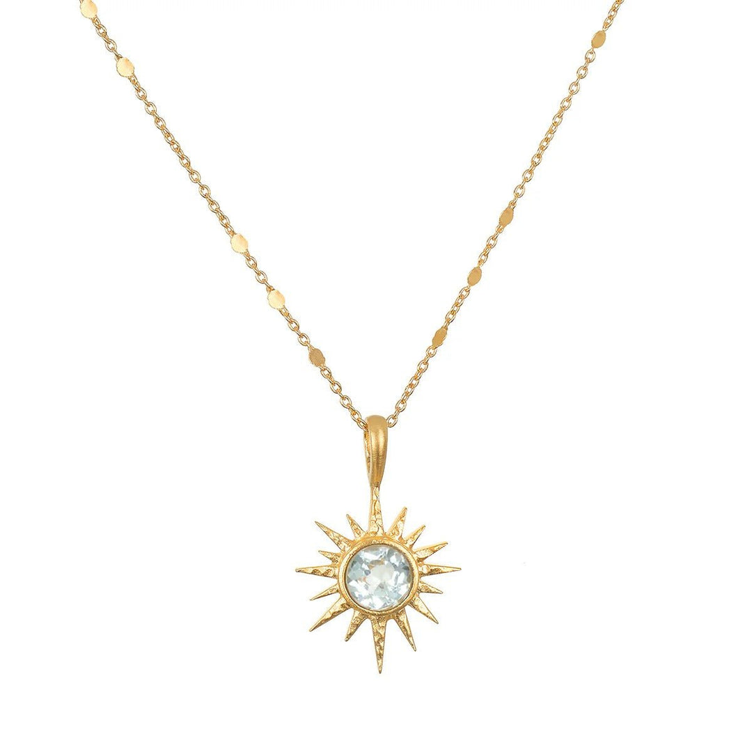 Satya Jewelry Kette North Star Blue Topaz Starburst, vergoldet