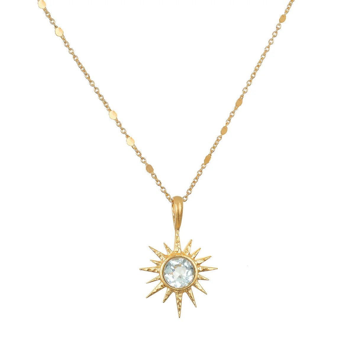 Satya Jewelry Kette North Star Blue Topaz Starburst, vergoldet
