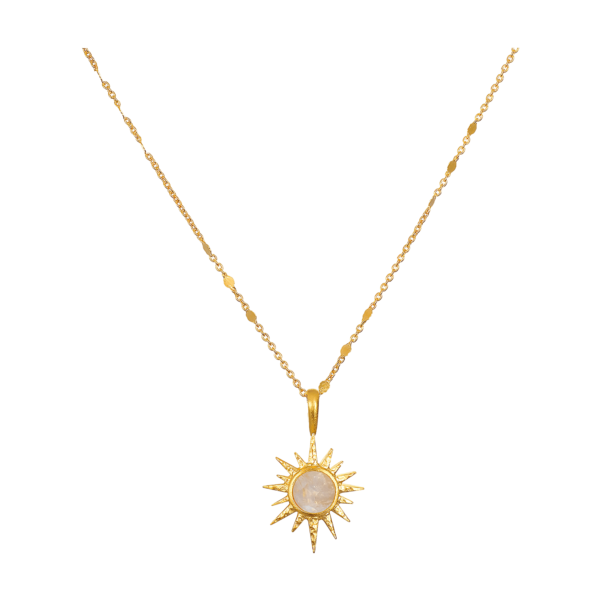 Satya Jewelry Kette North Star Moonstone Starburst, vergoldet