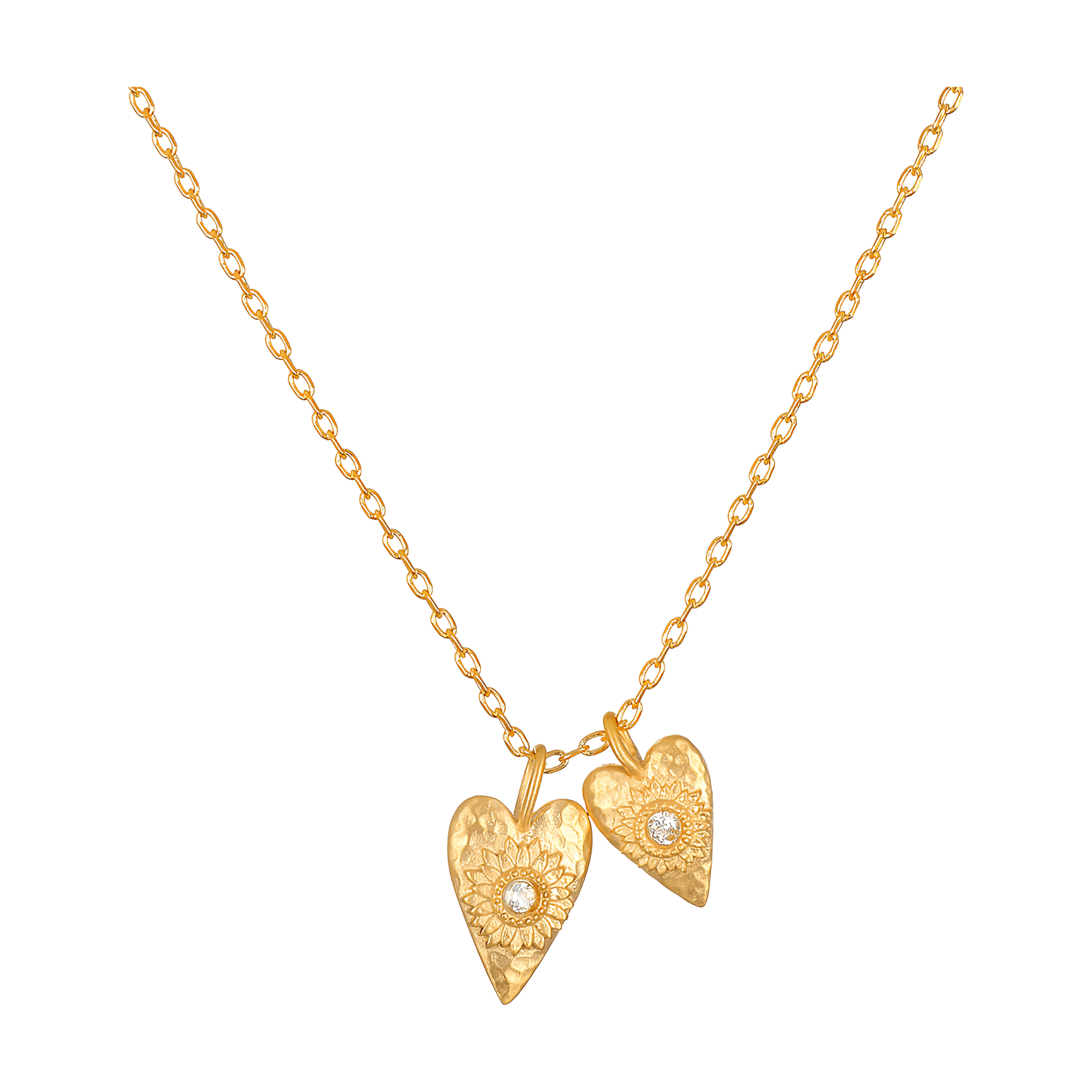 Satya Jewelry Kette Sacred Connection White Topaz Lotus Heart, vergoldet