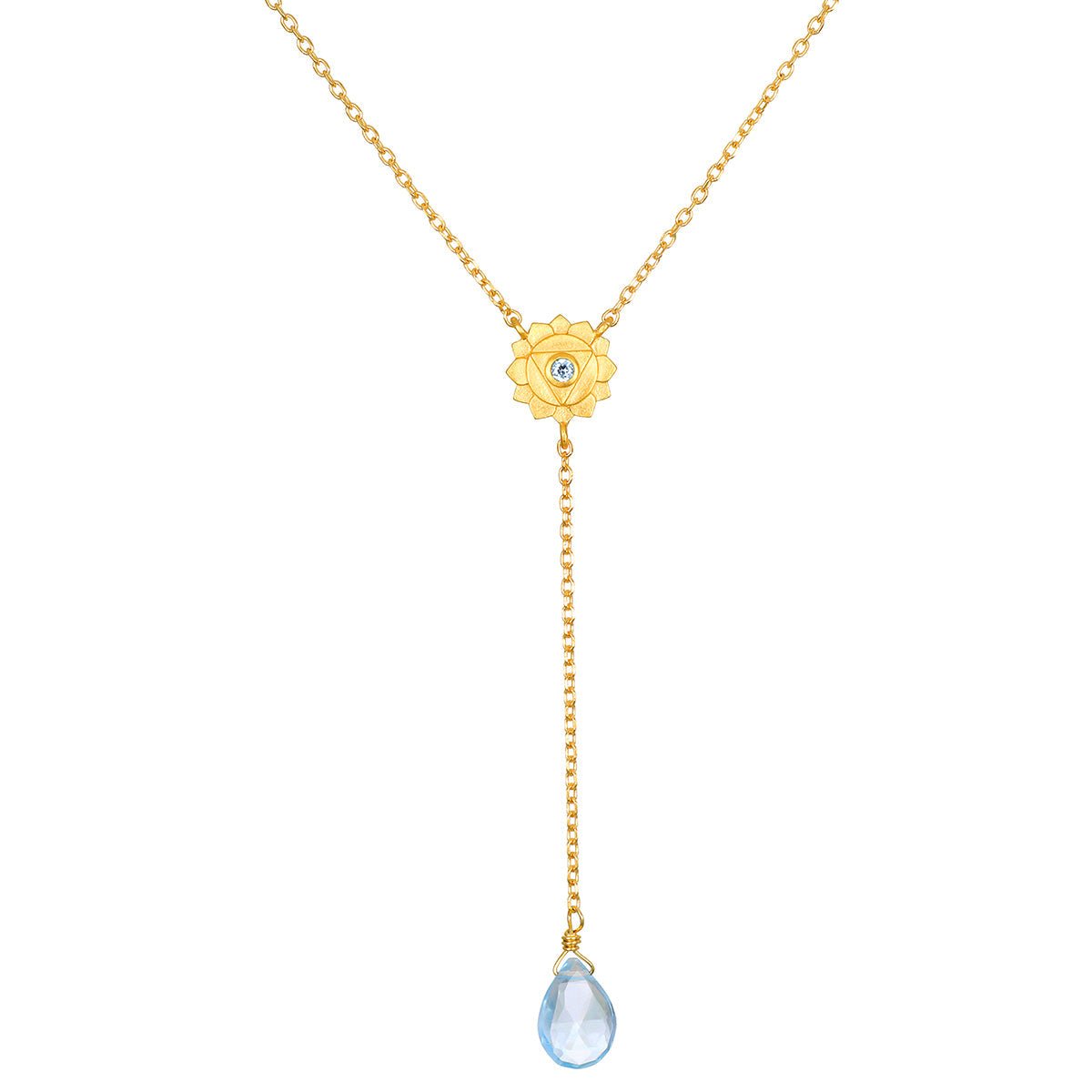 Satya Jewelry Kette Speak with Strength Chakra Lariat, vergoldet