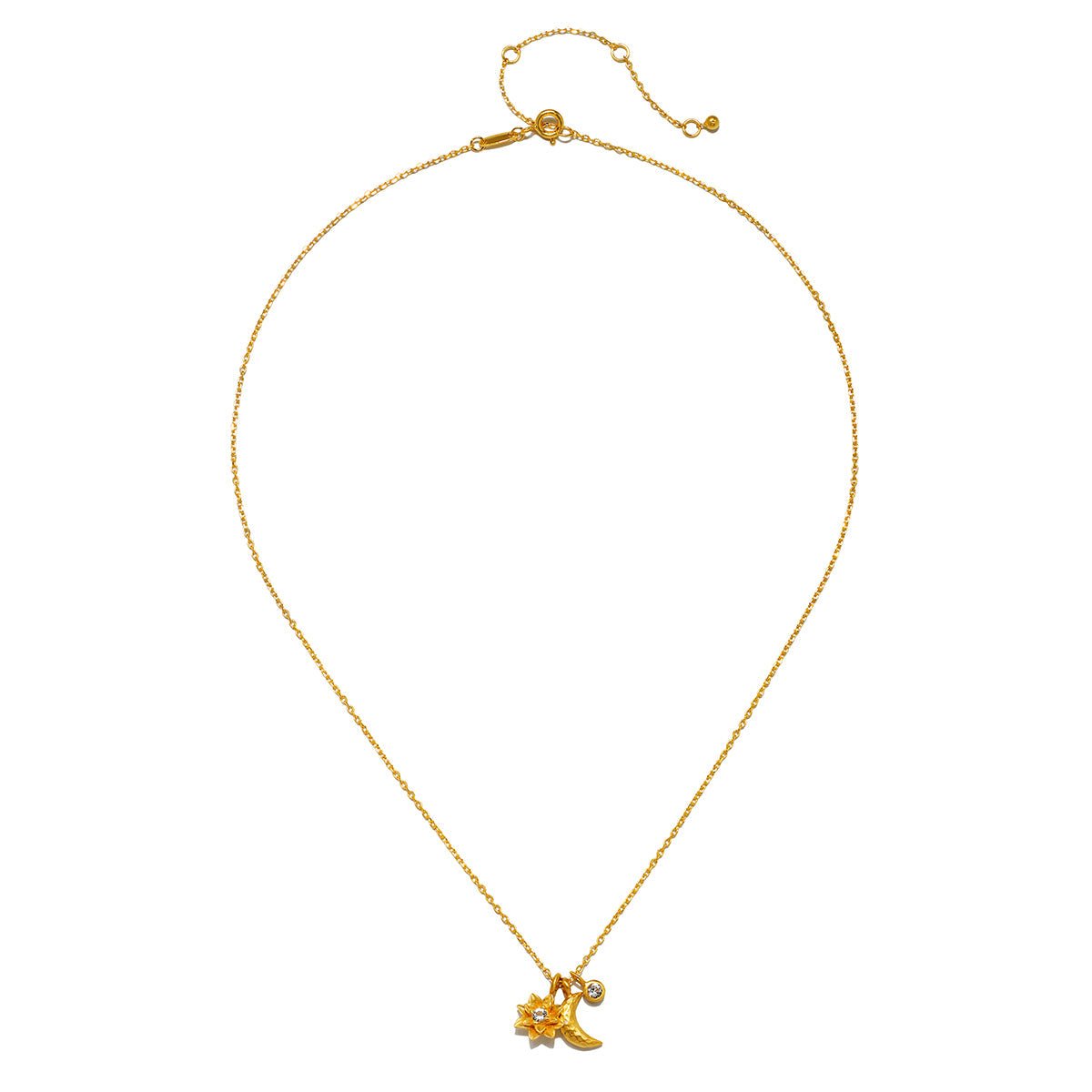 Satya Jewelry Kette Spirit in Transformation Lotus Moon, vergoldet