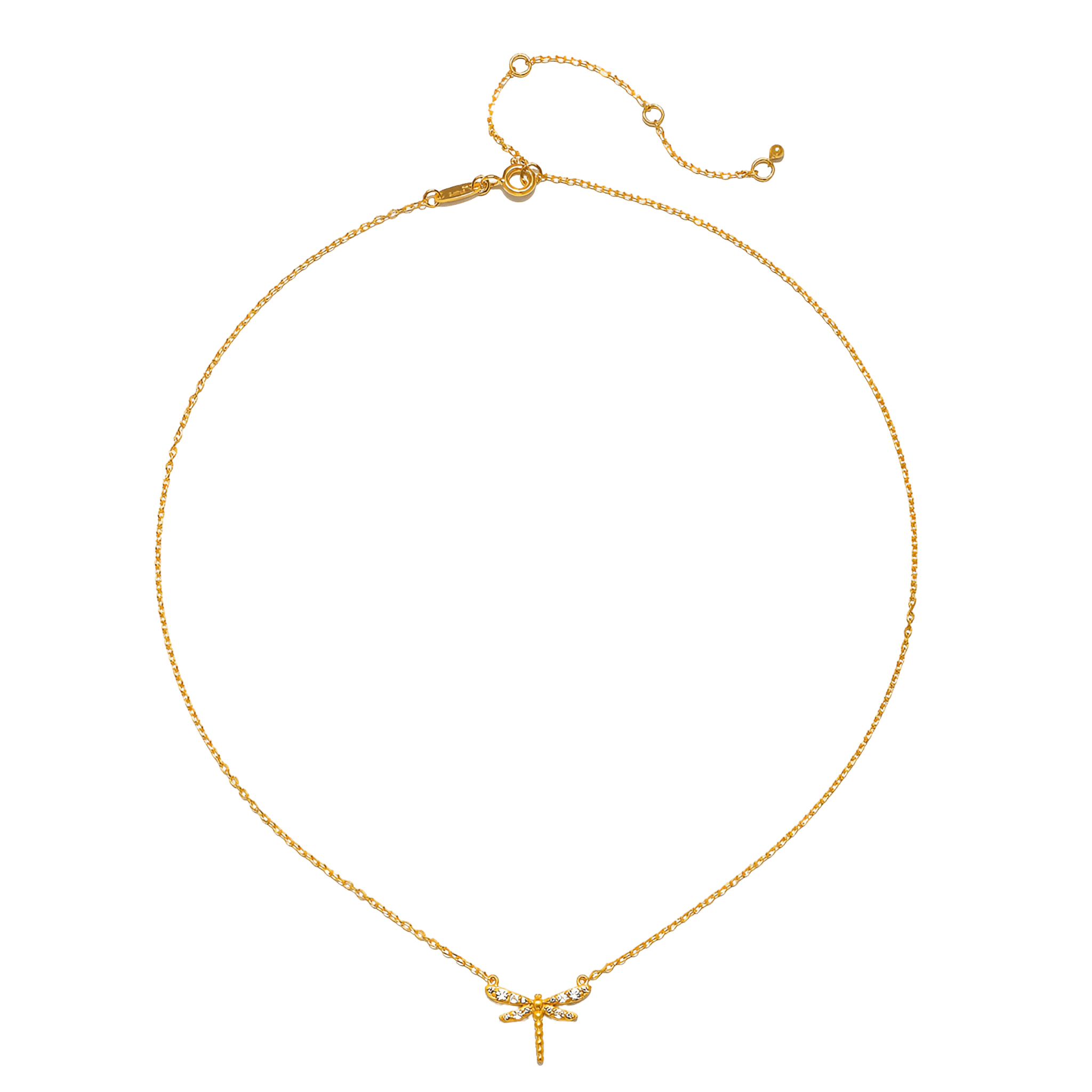 Satya Jewelry Kette Transforming Spirit White Topaz Dragonfly, vergoldet