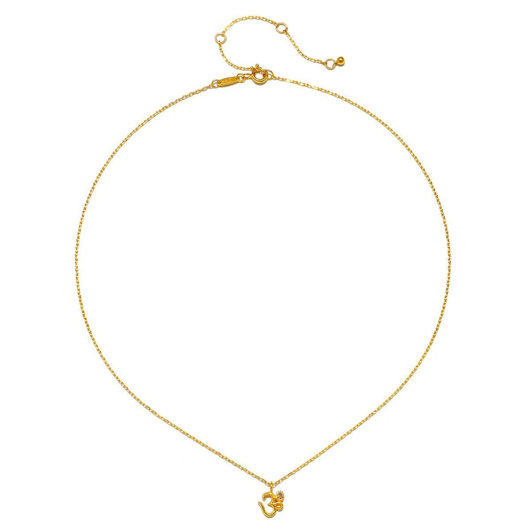 Satya Jewelry Kette Universal Connection White Topaz Om, vergoldet