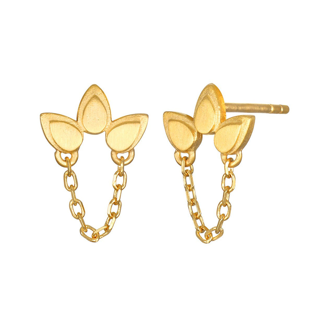 Satya Jewelry Ohrringe Bloom of Hope Lotus Chain, vergoldet