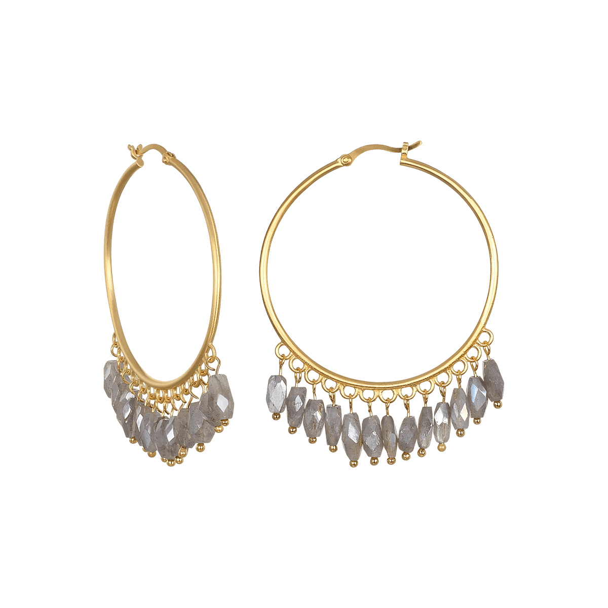 Satya Jewelry Ohrringe Intuitive Path Labradorite Hoop, vergoldet