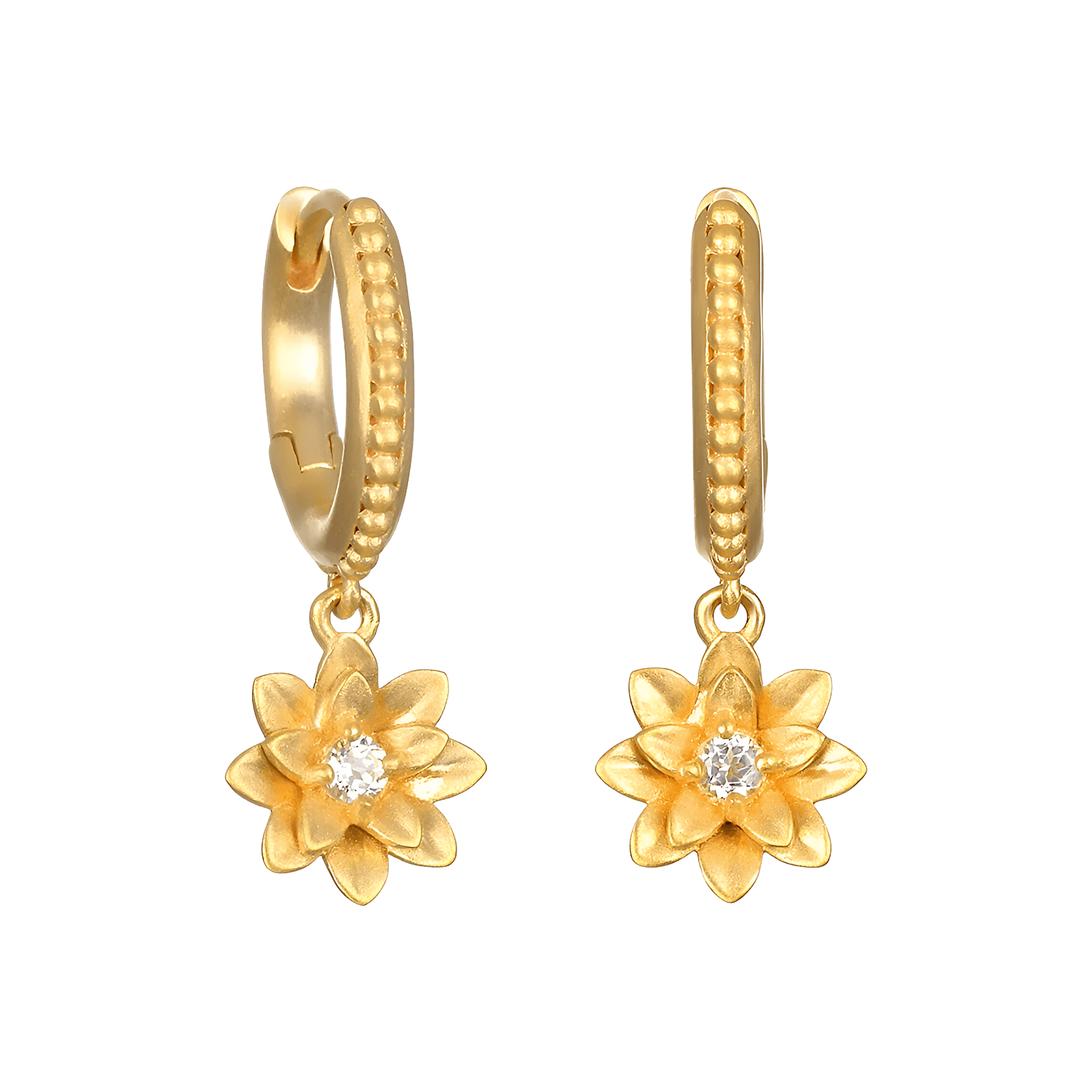 Satya Jewelry Ohrringe New Chapter Lotus Huggie, vergoldet