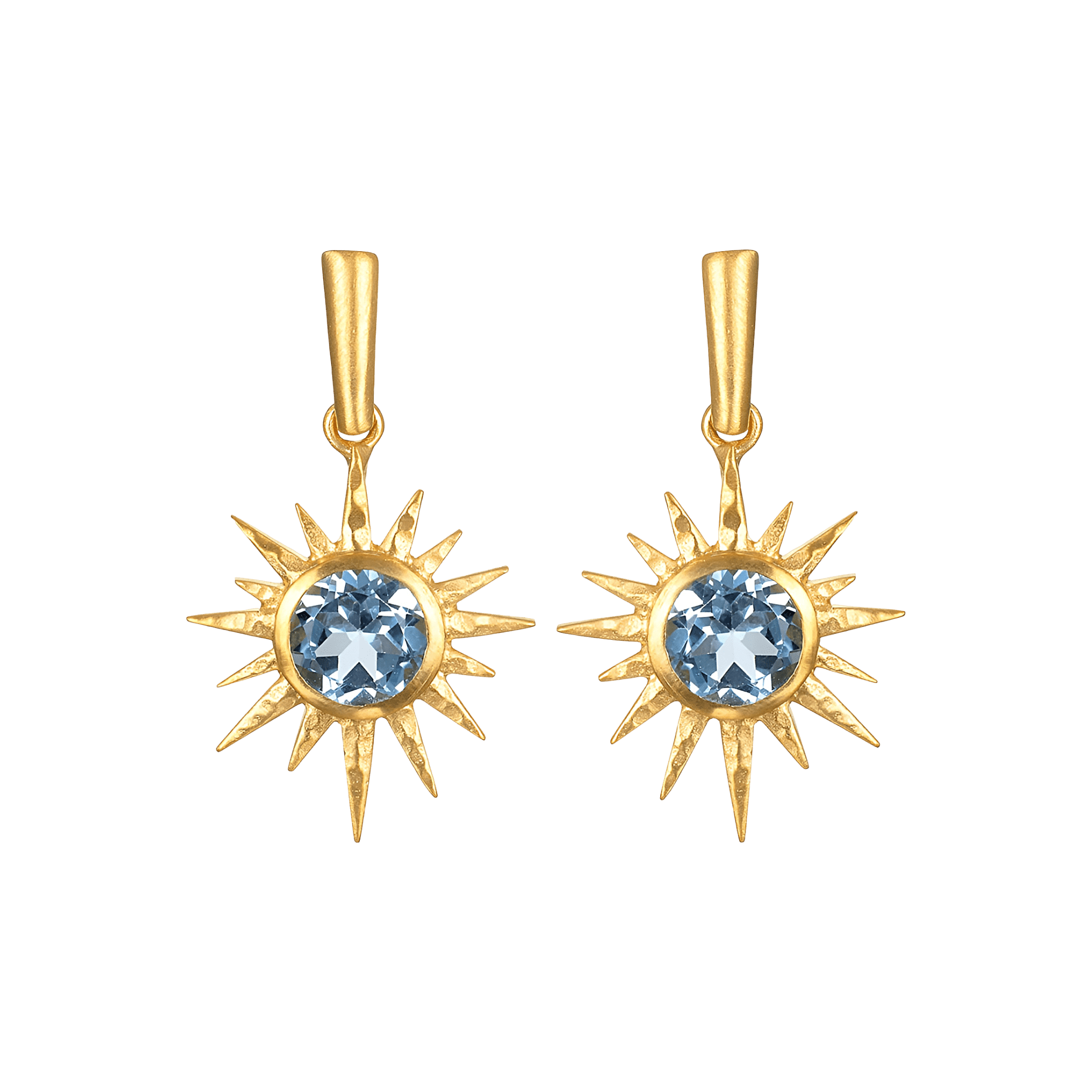 Satya Jewelry Ohrringe North Star Blue Topaz, vergoldet