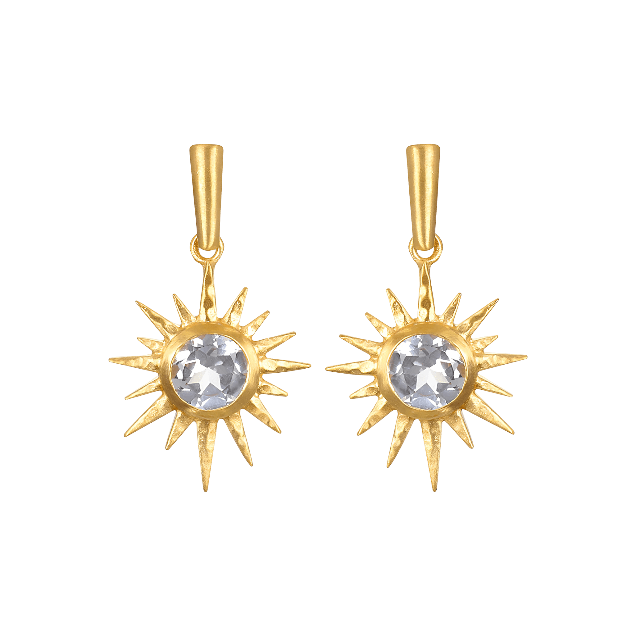 Satya Jewelry Ohrringe North Star White Topaz, vergoldet