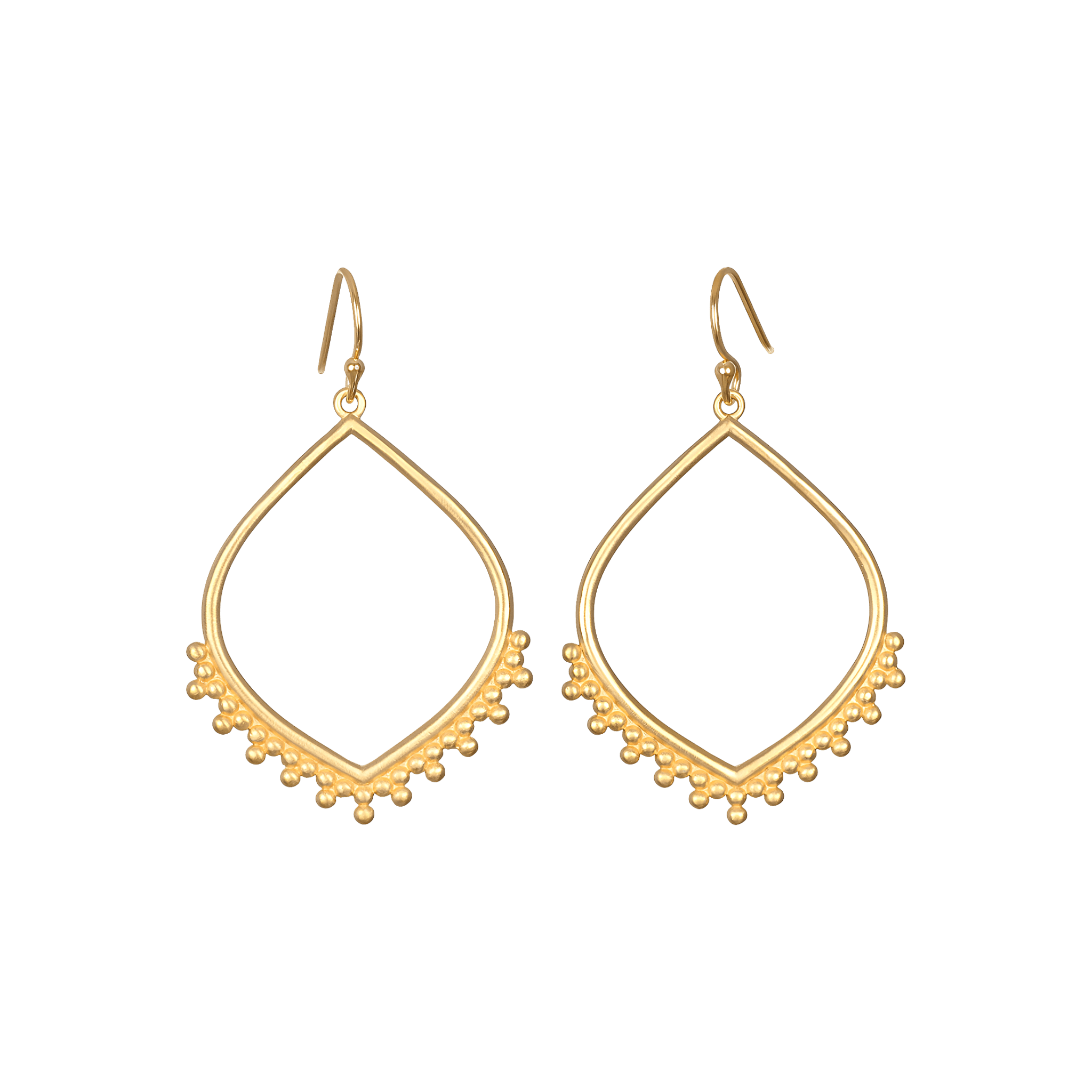 Satya Jewelry Ohrringe Open to Receive Lotus Petal Hoop, vergoldet