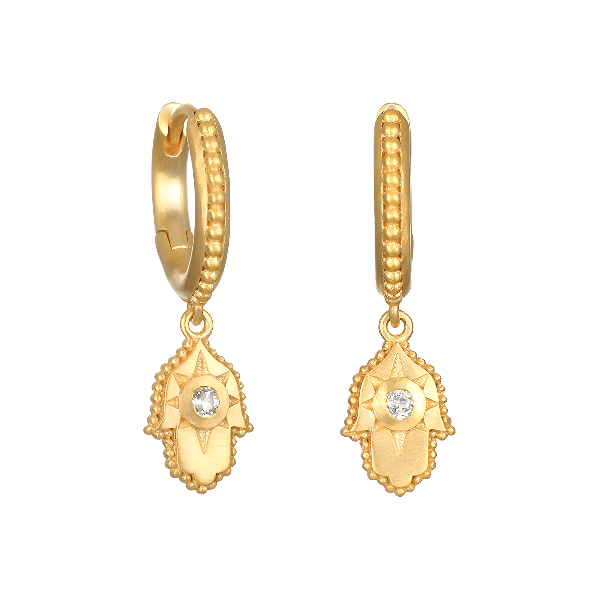 Satya Jewelry Ohrringe Protective Blessings Hamsa, vergoldet