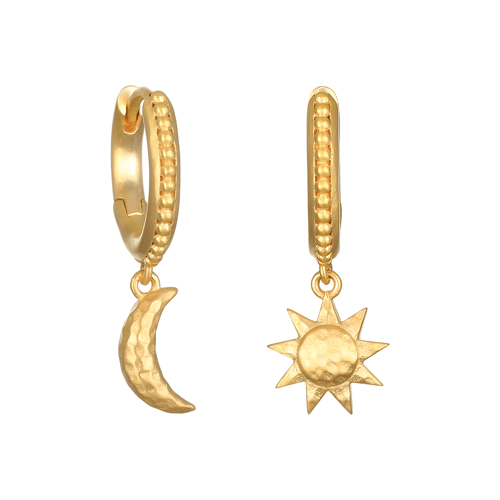 Satya Jewelry Ohrringe Sacred Abundance Sun Moon, vergoldet