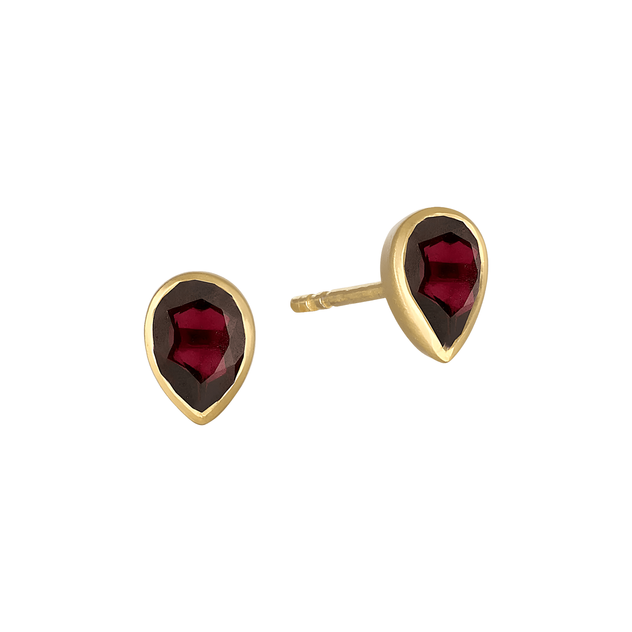 Satya Jewelry Ohrstecker All Love Garnet Stud, vergoldet