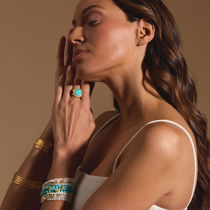 Satya Jewelry Ohrstecker Soul Renewal Gold Lotus, vergoldet