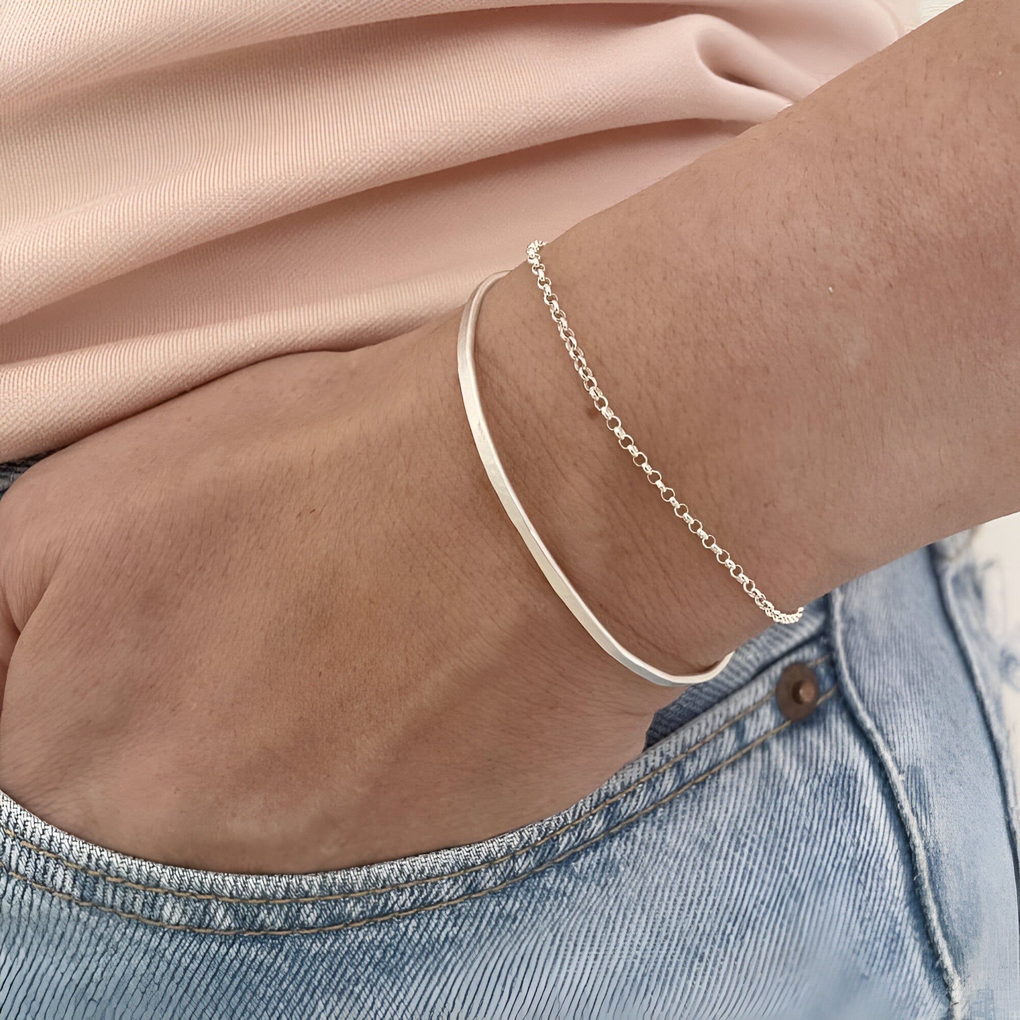 Susi Cala Armreif Kam Chain Bangle, Silber