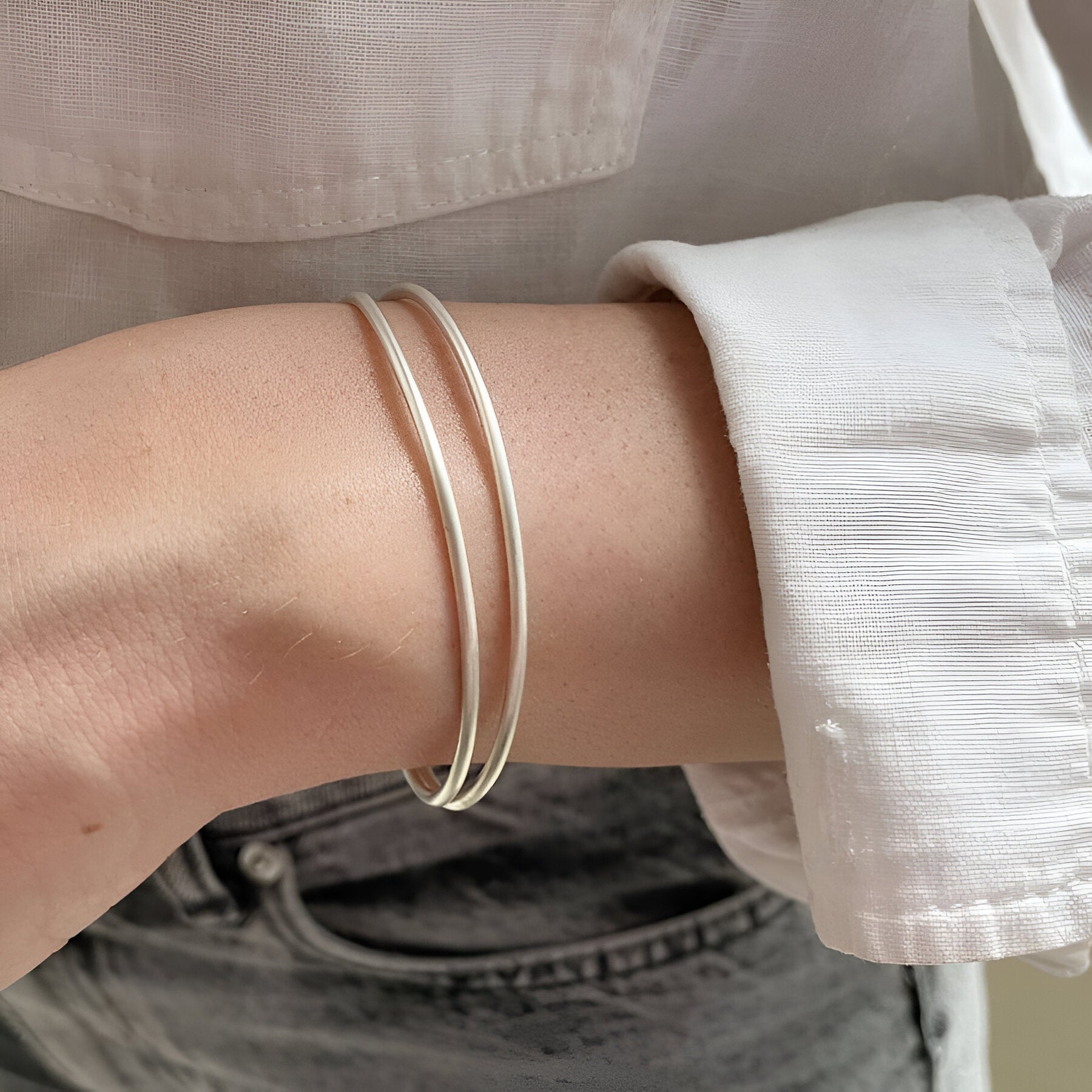 Susi Cala Armreif London Double Bangle, vergoldet