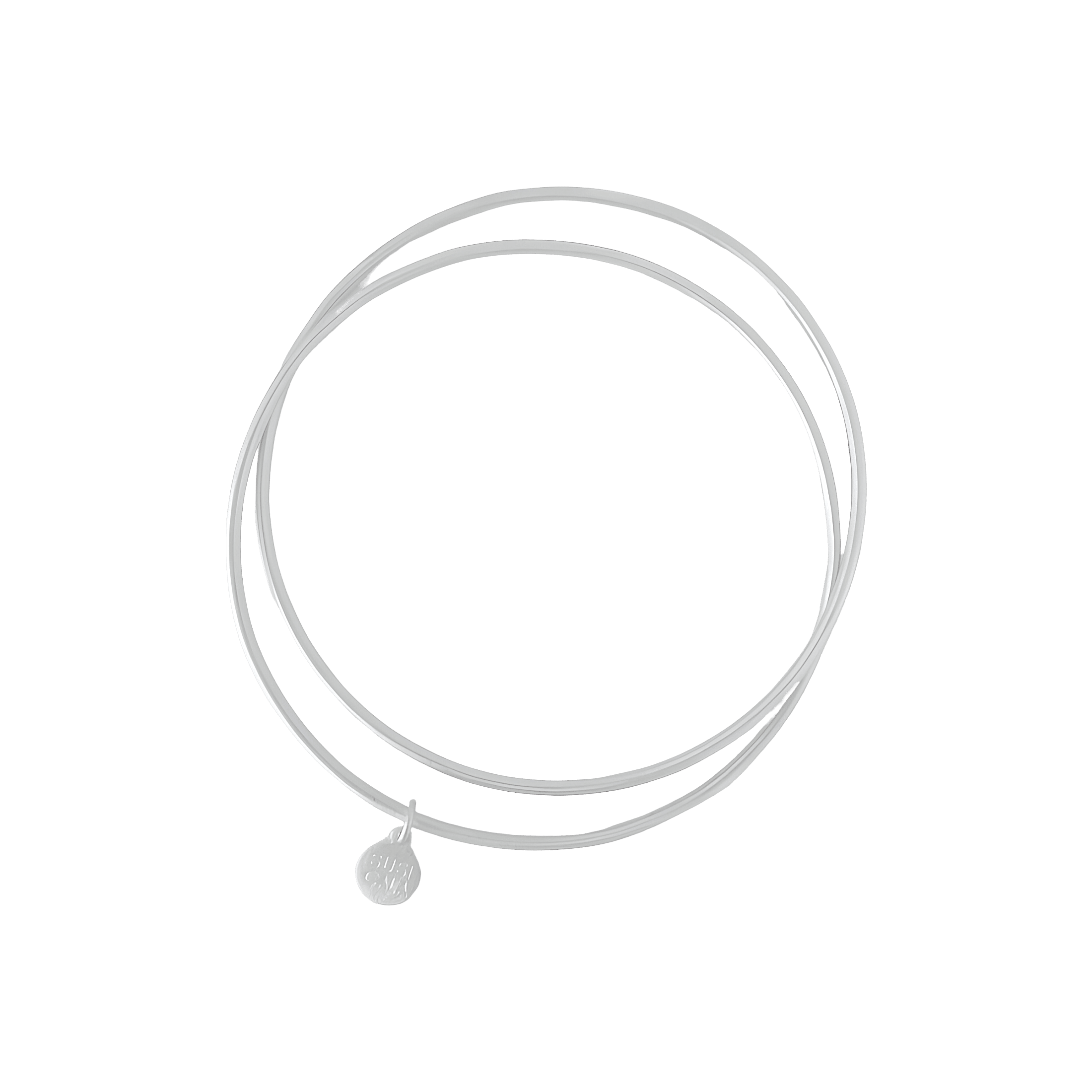 Susi Cala Armreif London Double Circle Bangle, Silber