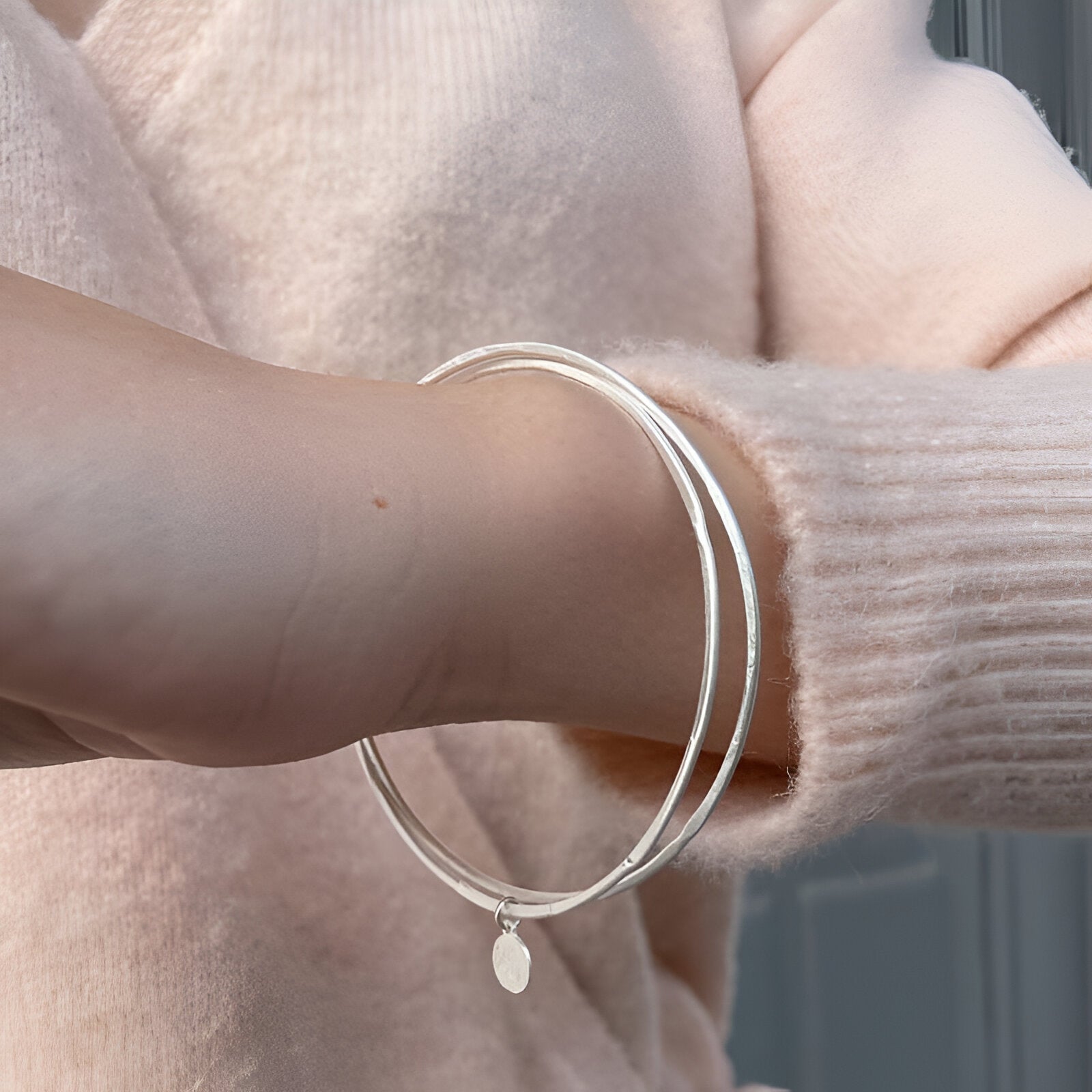 Susi Cala Armreif Twin Double Bangle, Silber