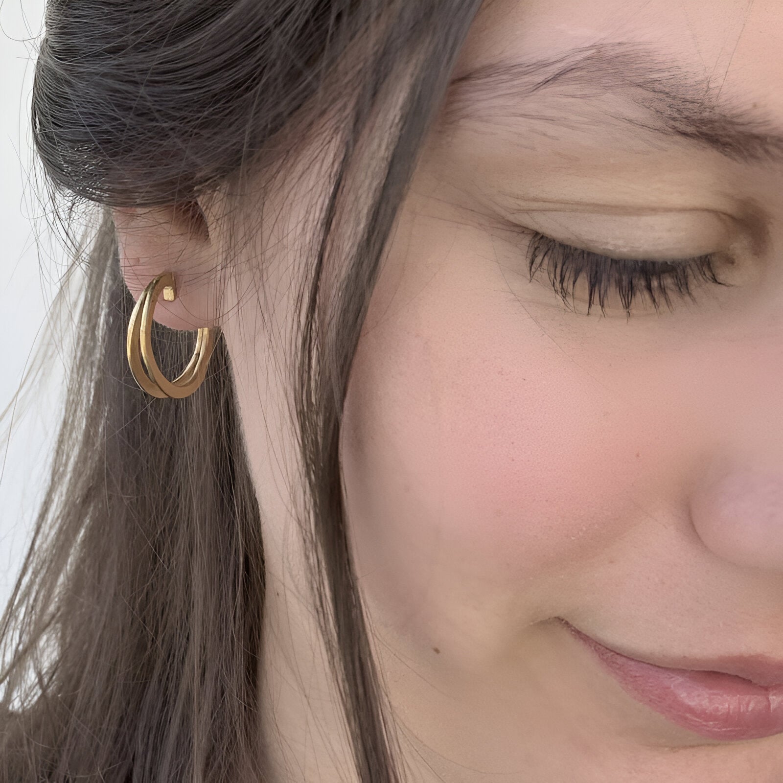 Susi Cala Creolen Double Mir, M, vergoldet