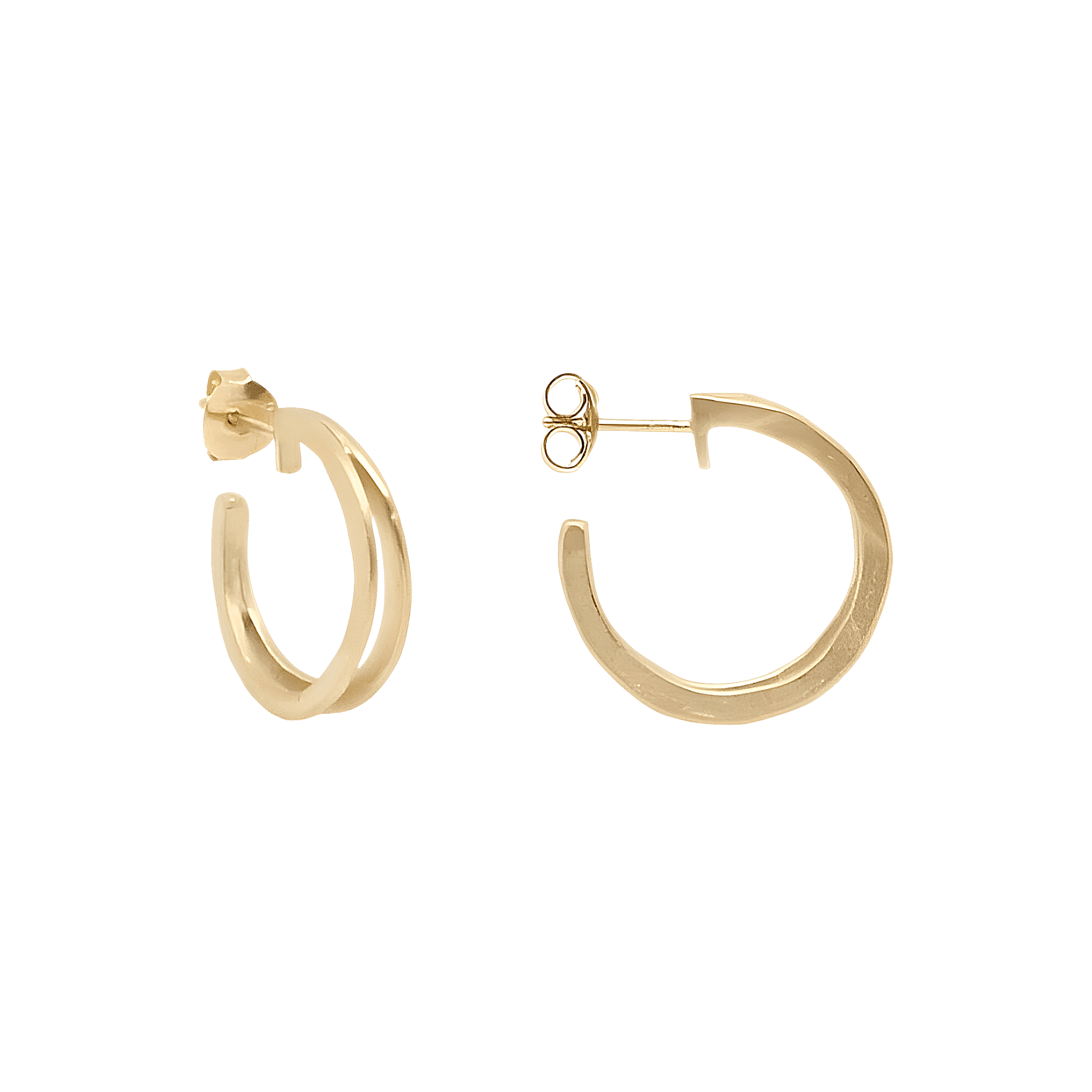 Susi Cala Creolen Double Mir, M, vergoldet