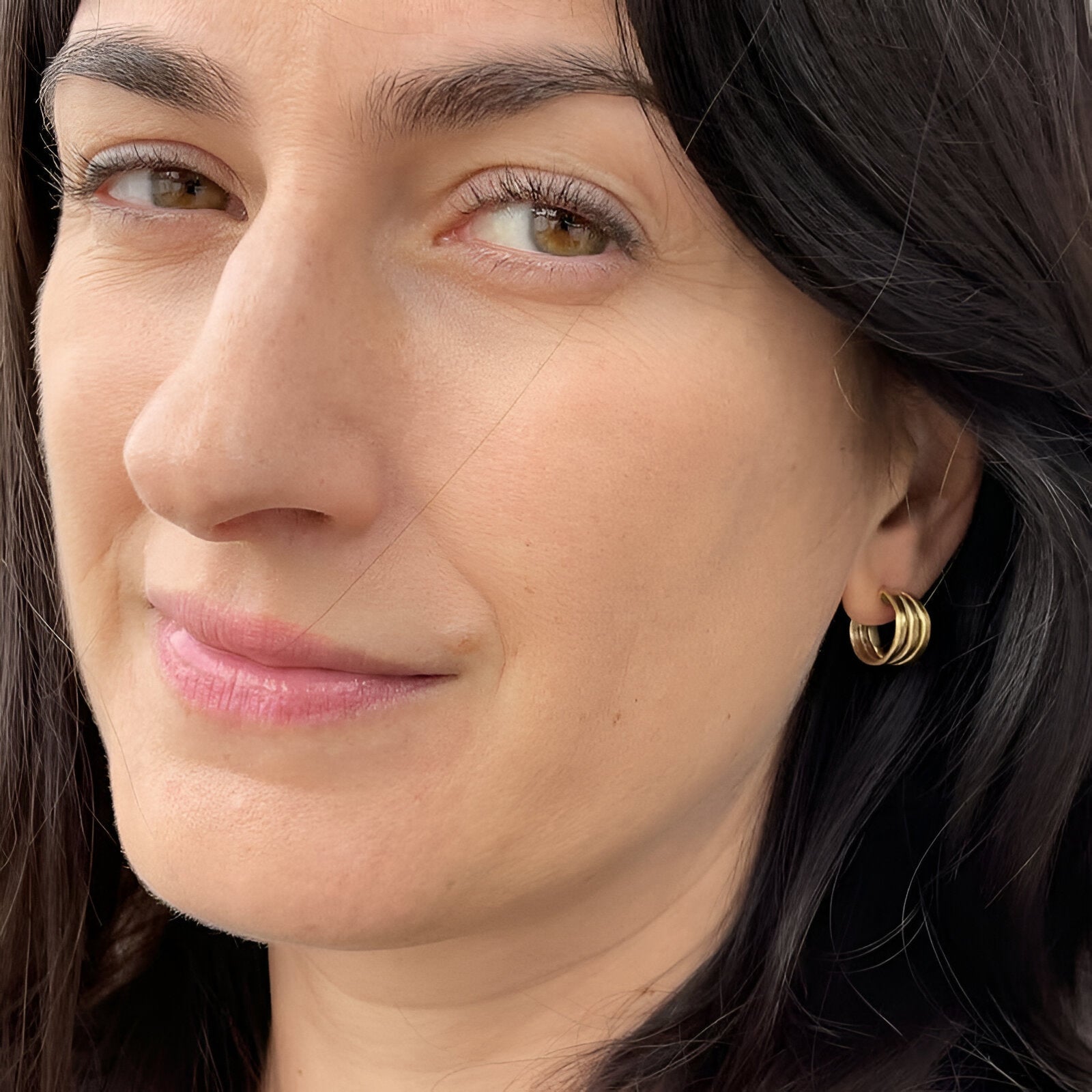 Susi Cala Creolen Sophie Triple, S, vergoldet