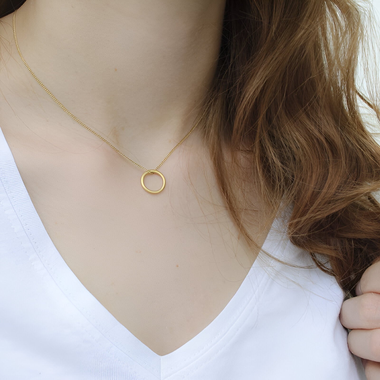 Susi Cala Kette London Circle Pendant, vergoldet