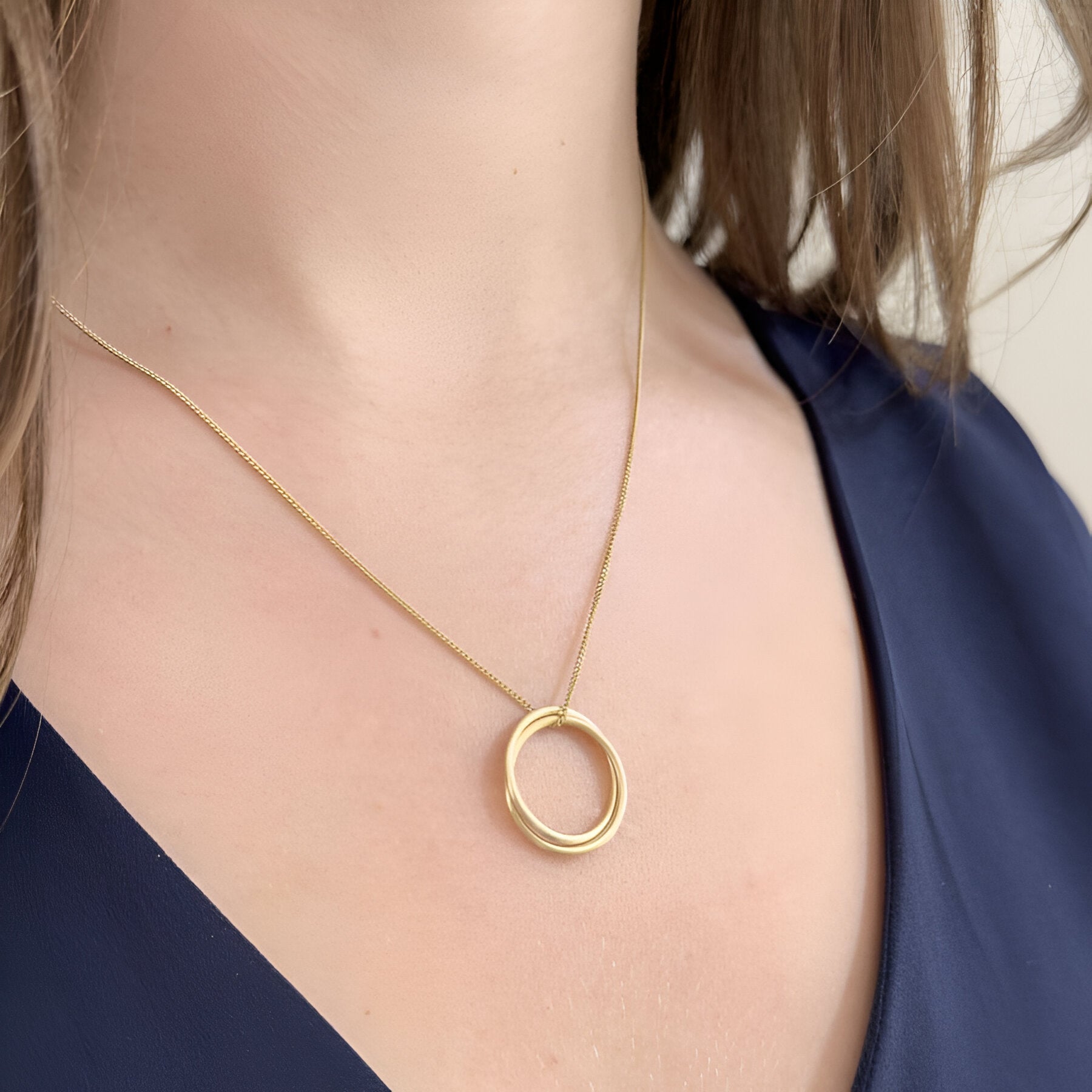 Susi Cala Kette London Twin M Pendant, vergoldet