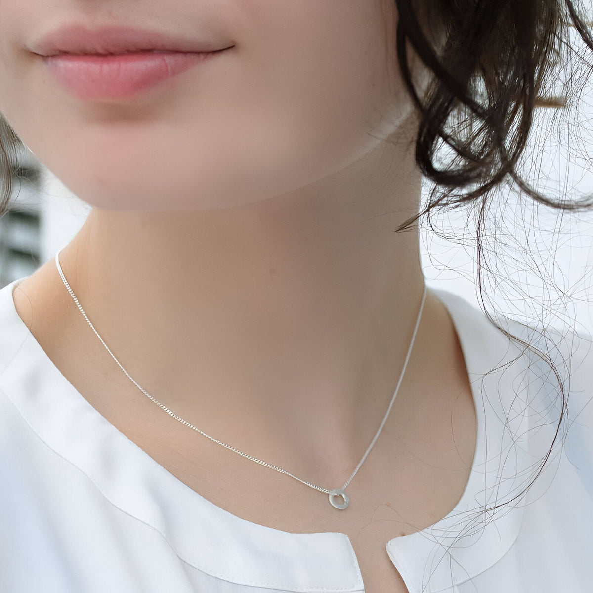 Susi Cala Kette One Soul Supermini Circle Pendant, Silber