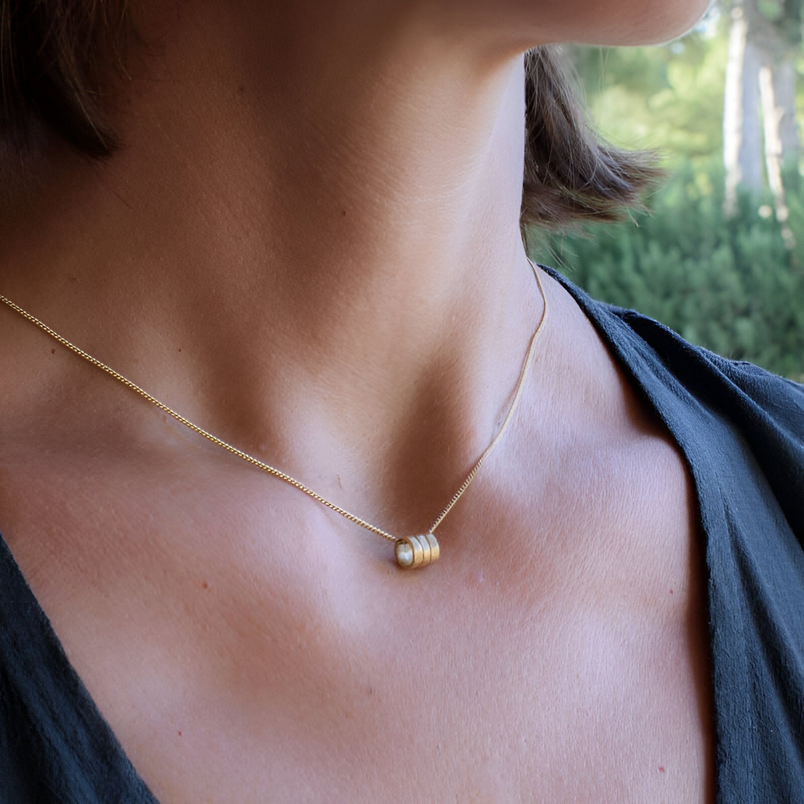 Susi Cala Kette Sophie Triple Pendant, vergoldet