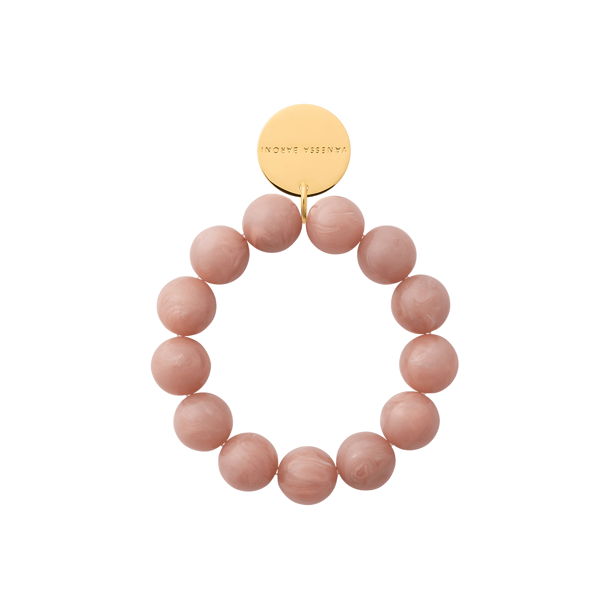 Vanessa Baroni Armband Beads Flex, blush marble, vergoldet