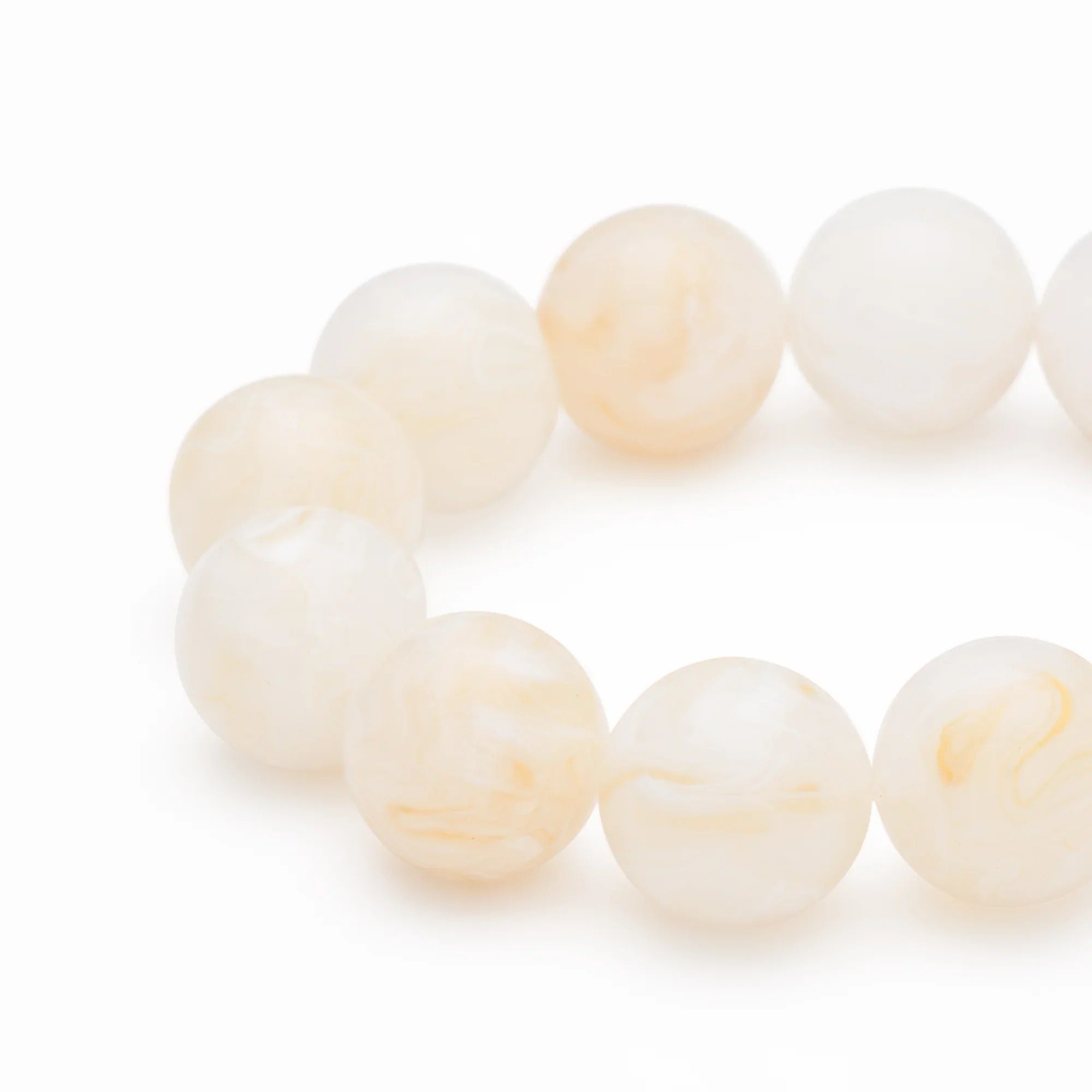 Vanessa Baroni Armband Beads Flex, pearl marble, vergoldet
