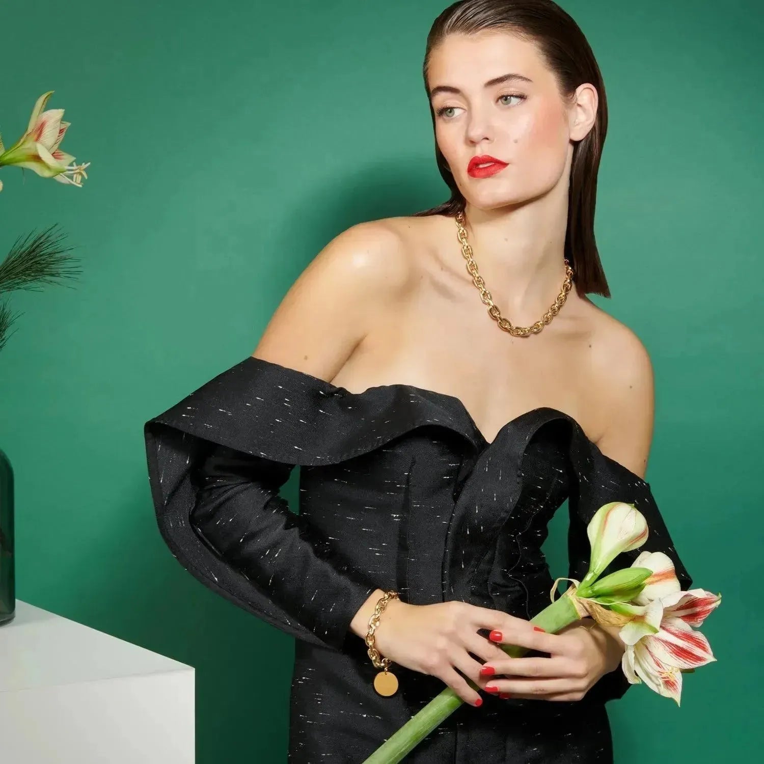 Vanessa Baroni Armband Big Anker, gold, vergoldet