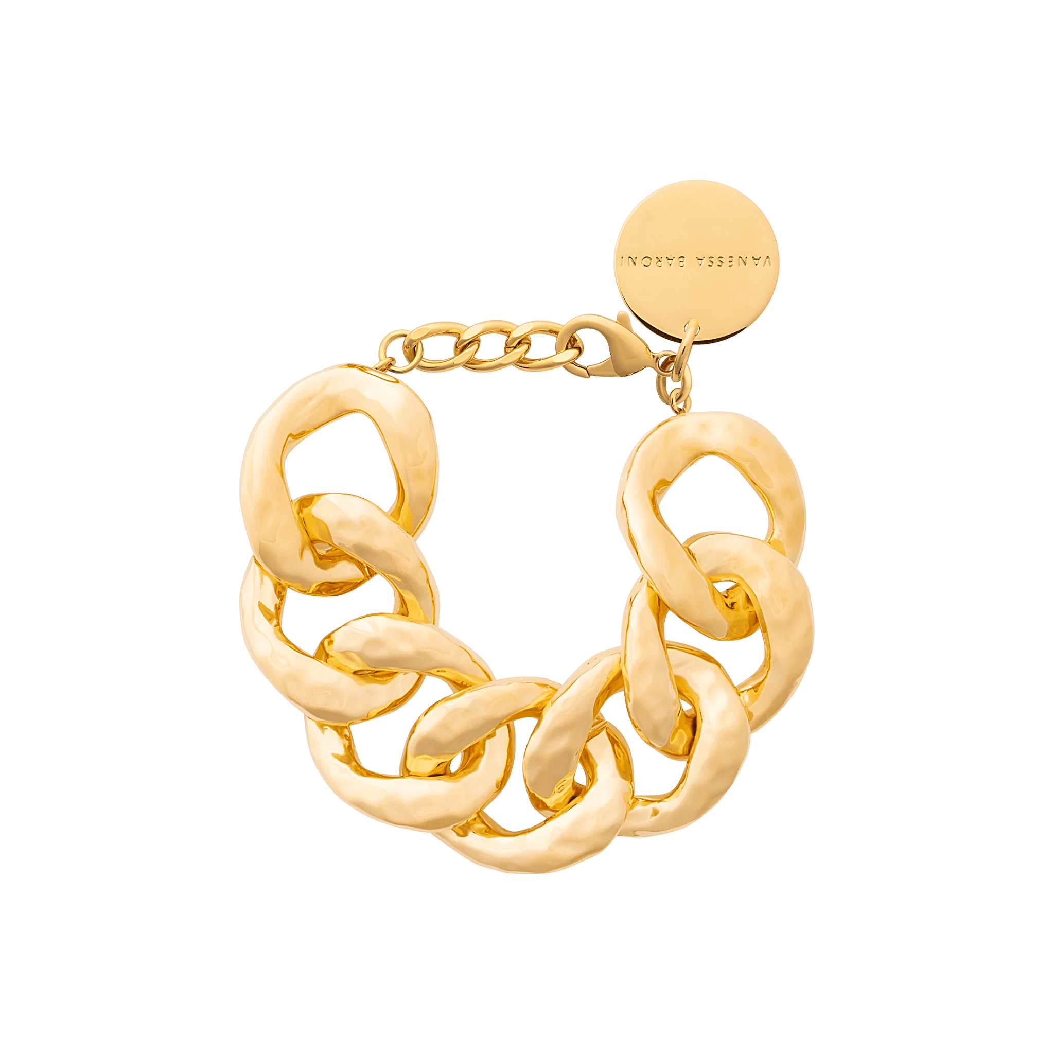 Vanessa Baroni Armband Big Hammered, gold, vergoldet