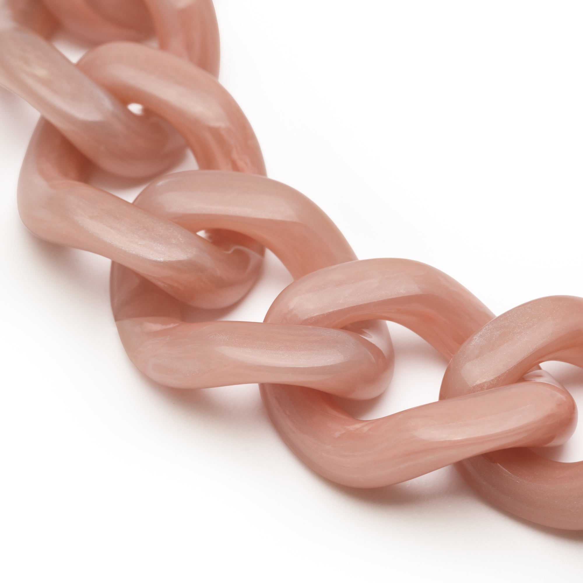 Vanessa Baroni Armband Flat Chain, blush marble, vergoldet