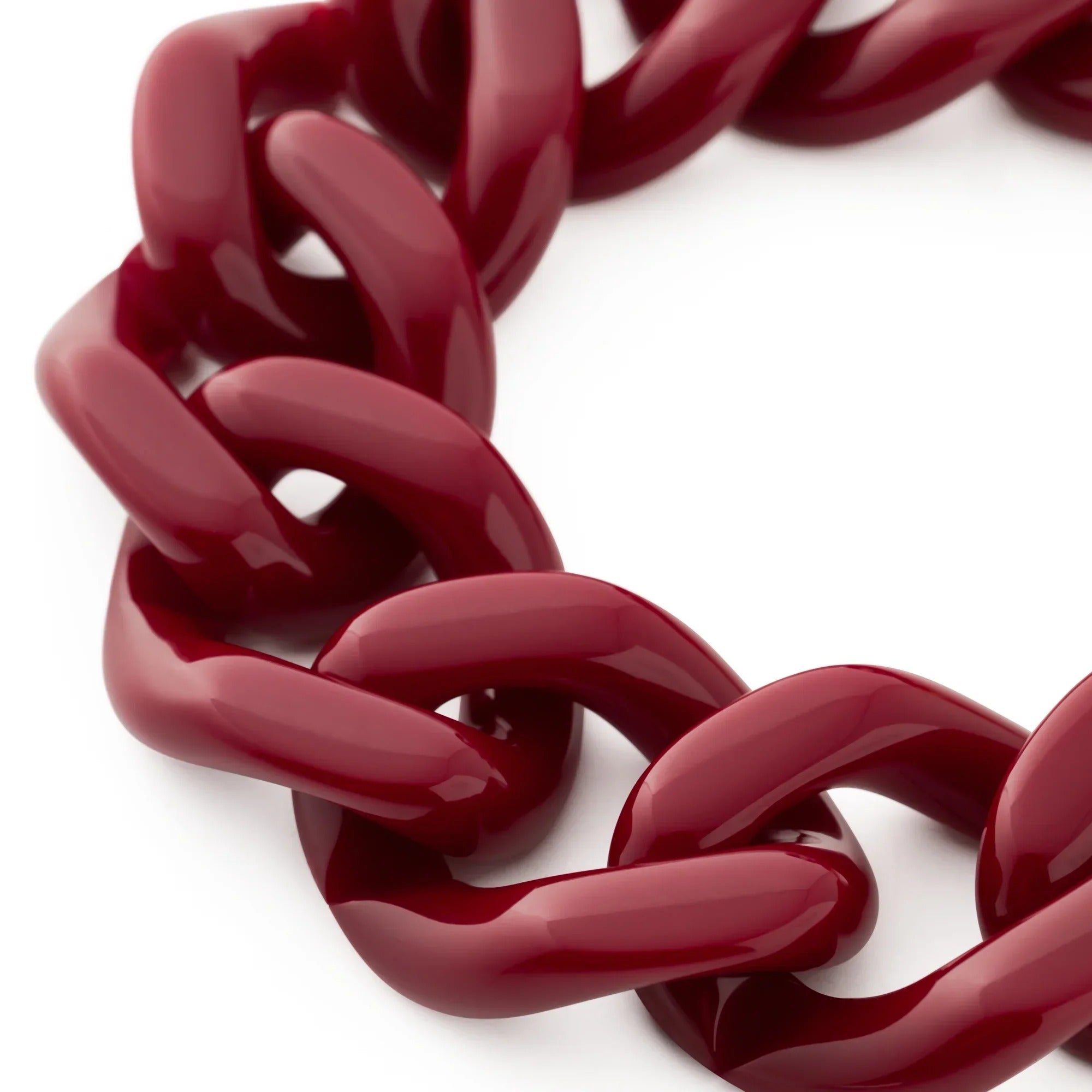 Vanessa Baroni Armband Flat Chain, bordeaux, vergoldet