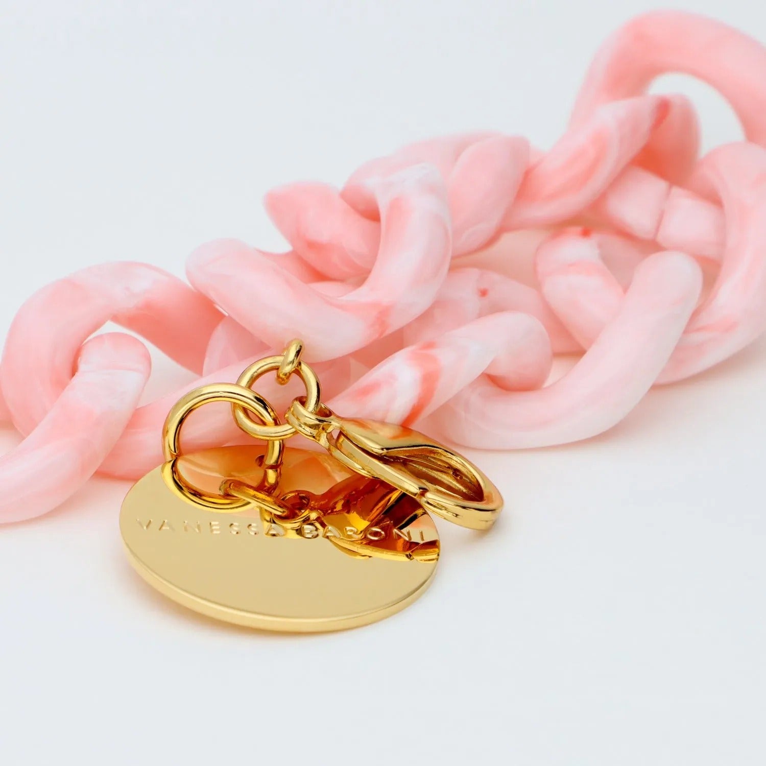 Vanessa Baroni Armband Flat Chain, bubble gum twist, vergoldet