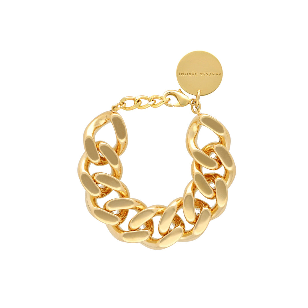 Vanessa Baroni Armband Flat Chain, gold, vergoldet
