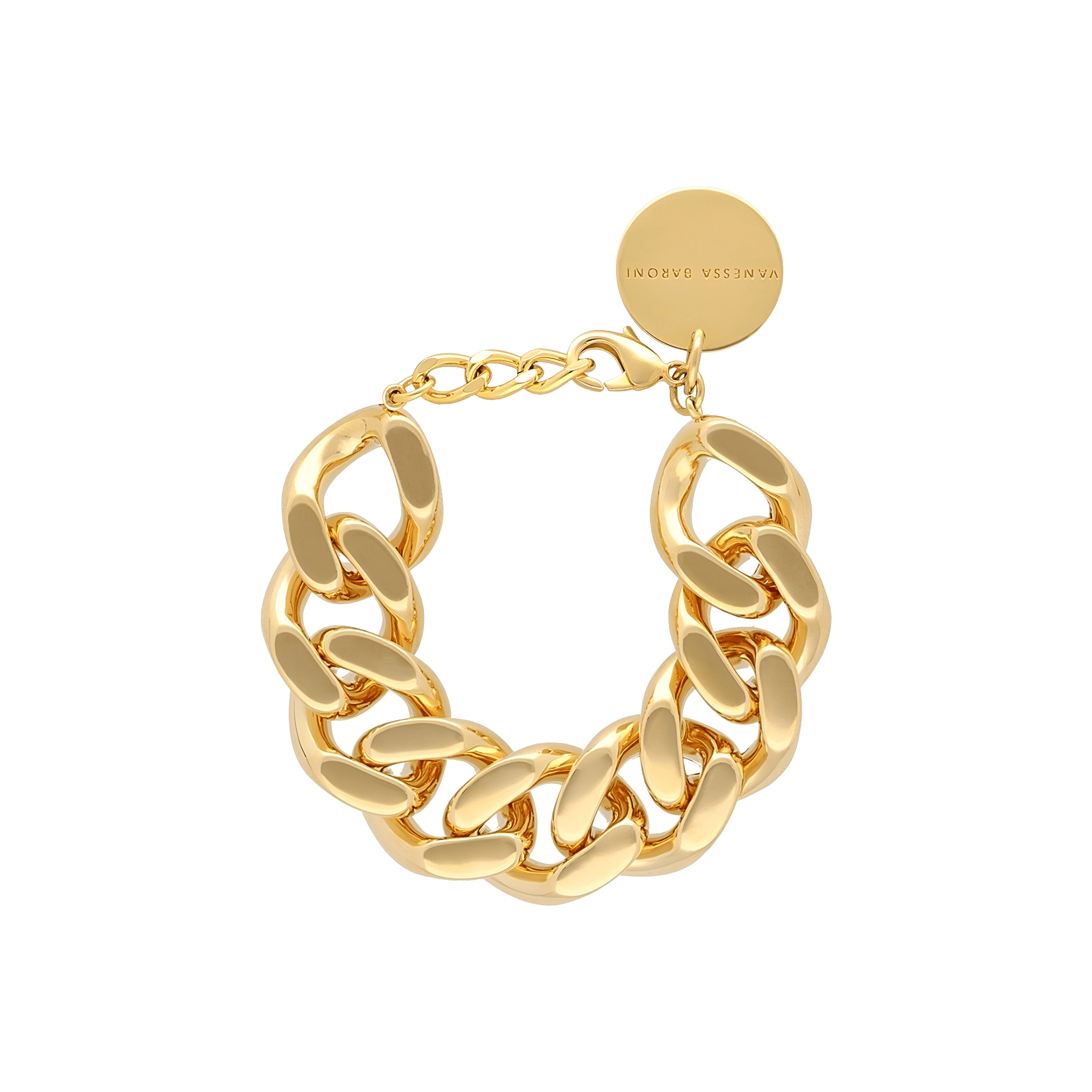 Vanessa Baroni Armband Flat Chain, gold, vergoldet