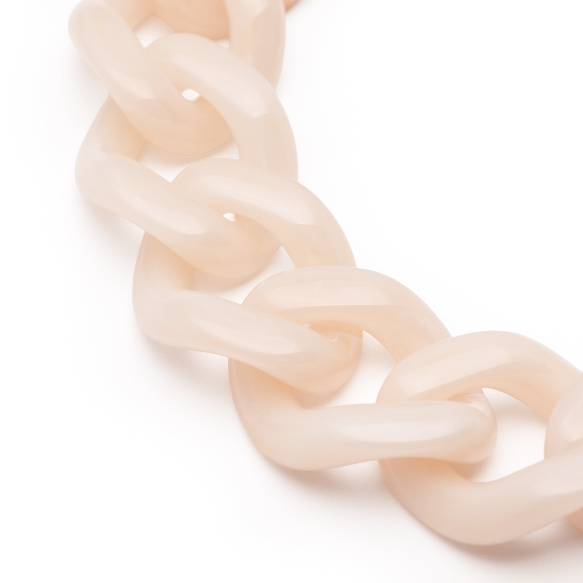 Vanessa Baroni Armband Flat Chain, latte marble, vergoldet