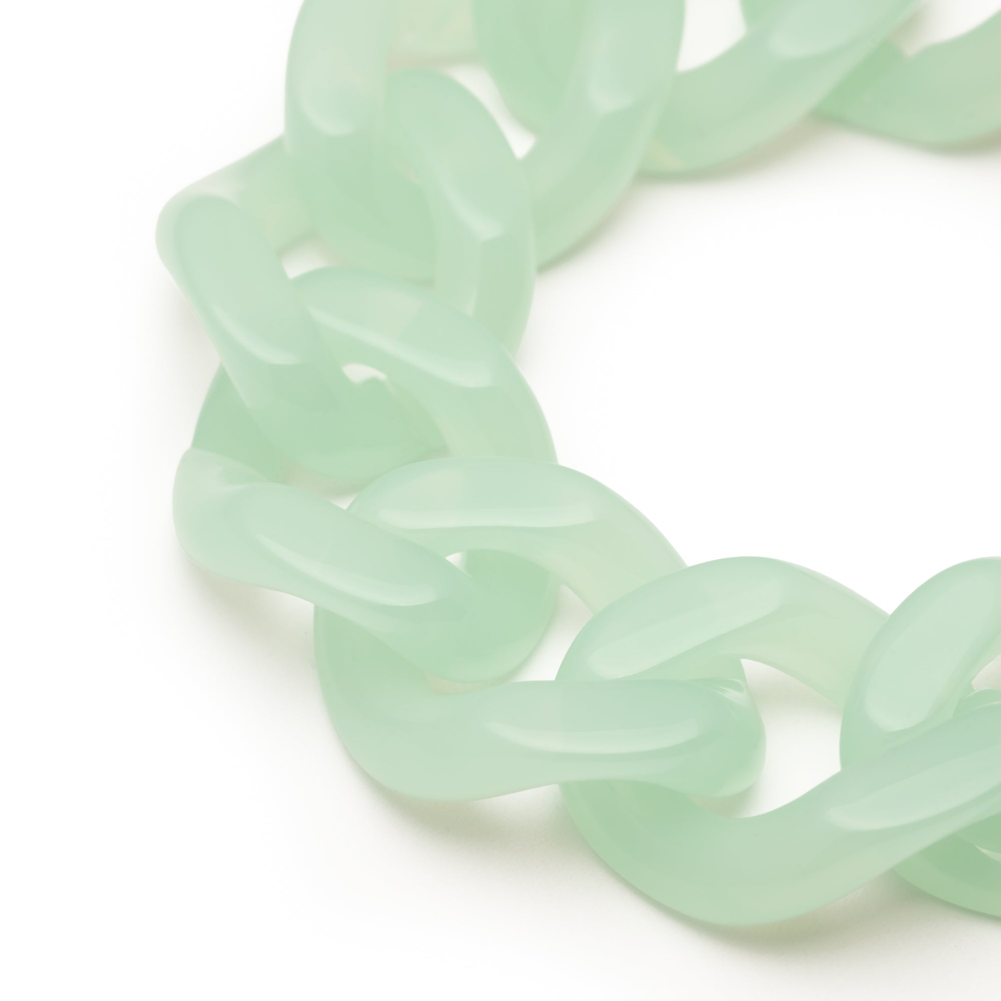 Vanessa Baroni Armband Flat Chain, opaline mint, vergoldet