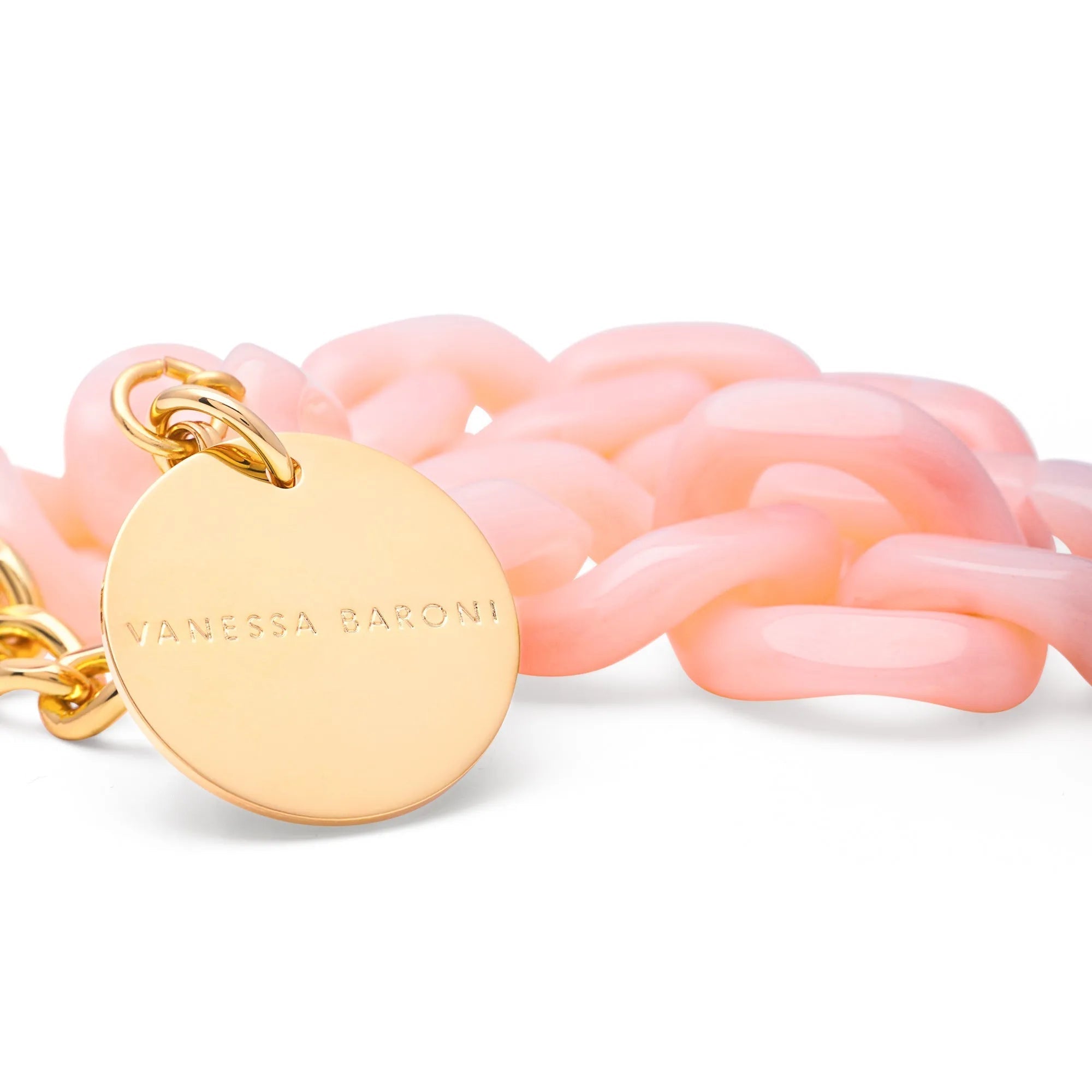 Vanessa Baroni Armband Flat Chain, peach sorbet, vergoldet
