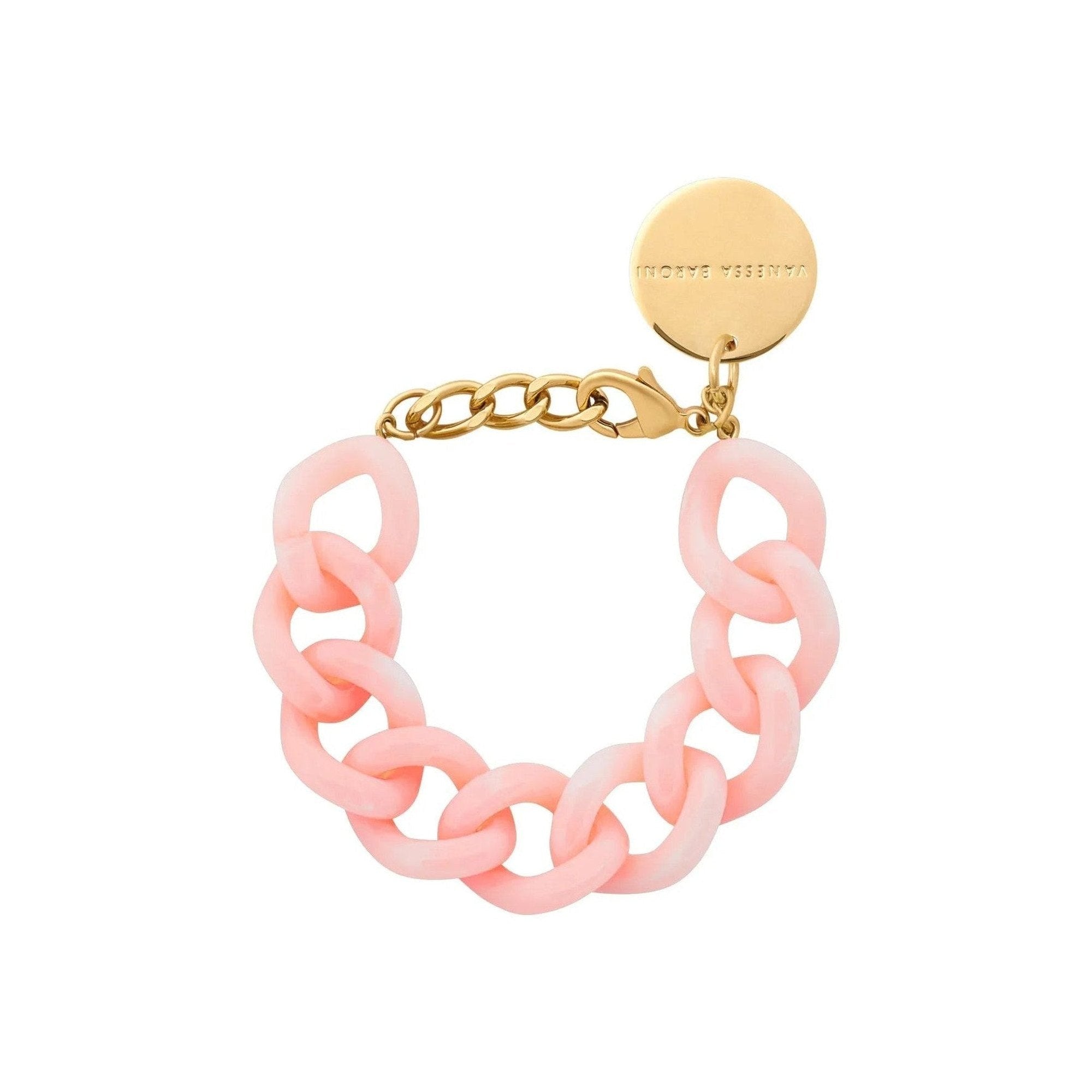 Vanessa Baroni Armband Flat Chain, peach sorbet, vergoldet