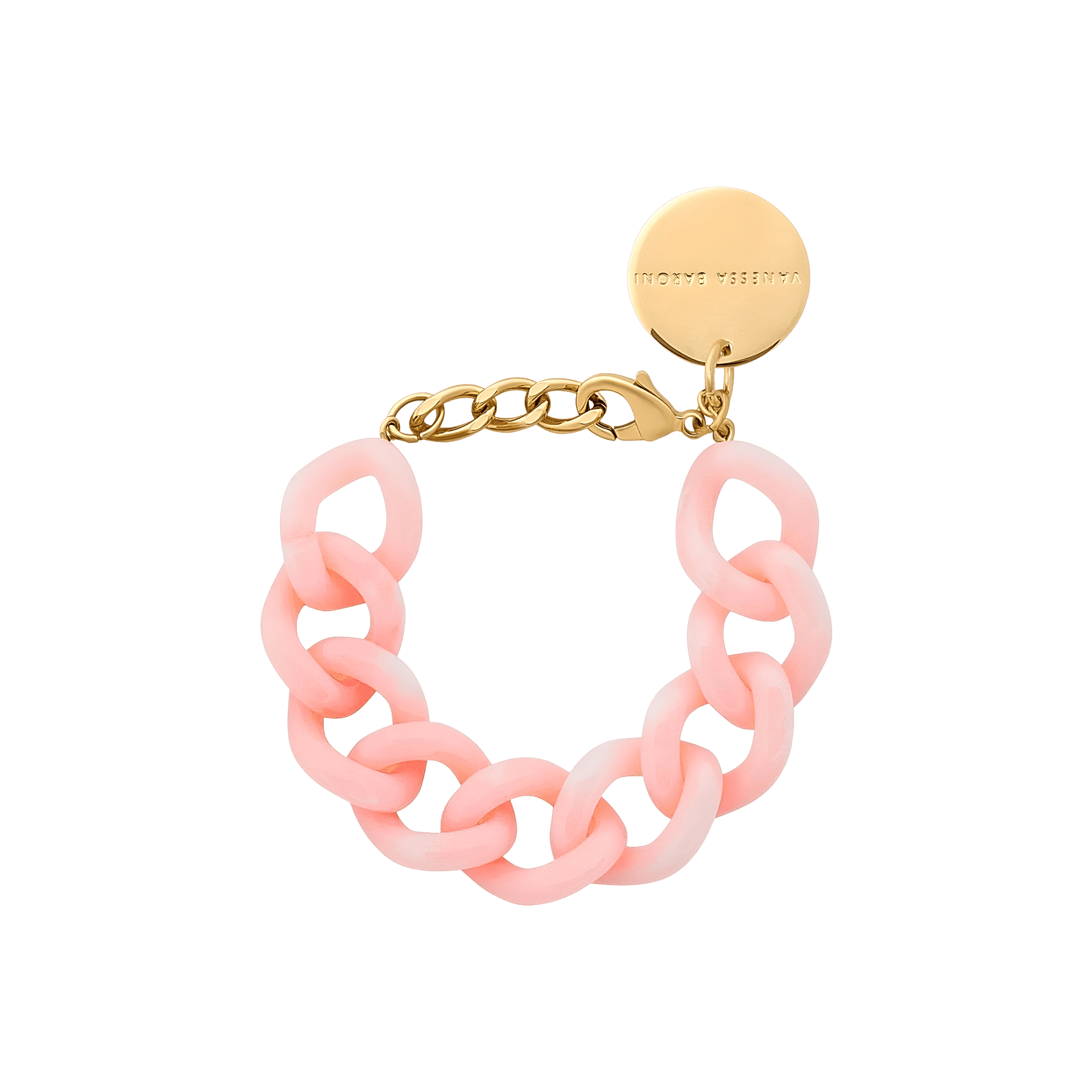 Vanessa Baroni Armband Flat Chain, peach sorbet, vergoldet