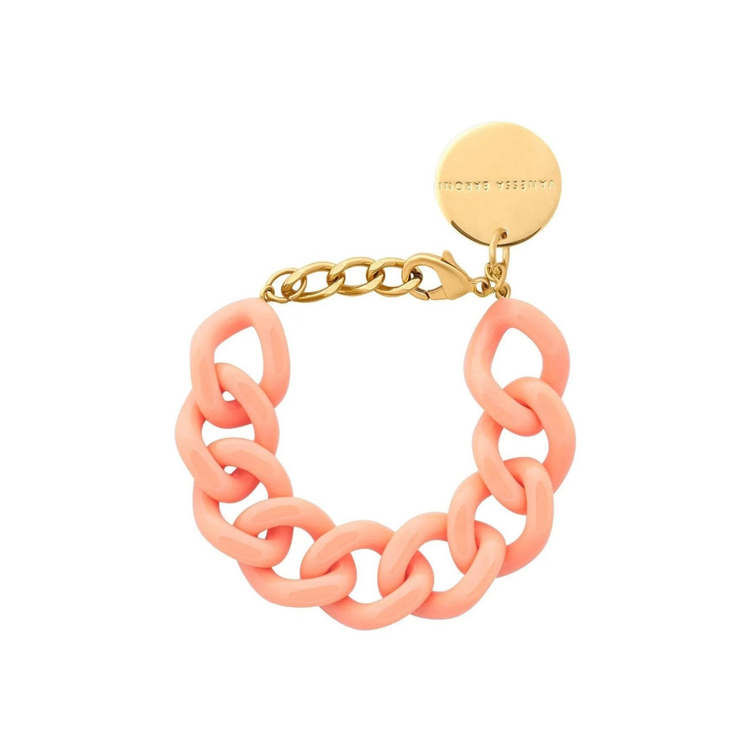 Vanessa Baroni Armband Flat Chain, peach, vergoldet